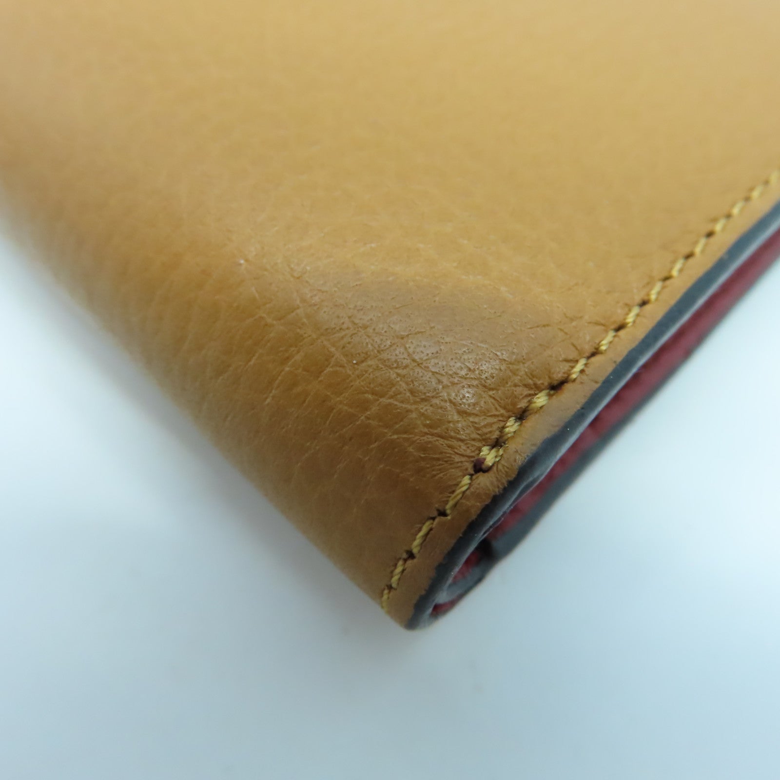 LOEWE 牛皮皮革Wallet銀扣錢包棕色