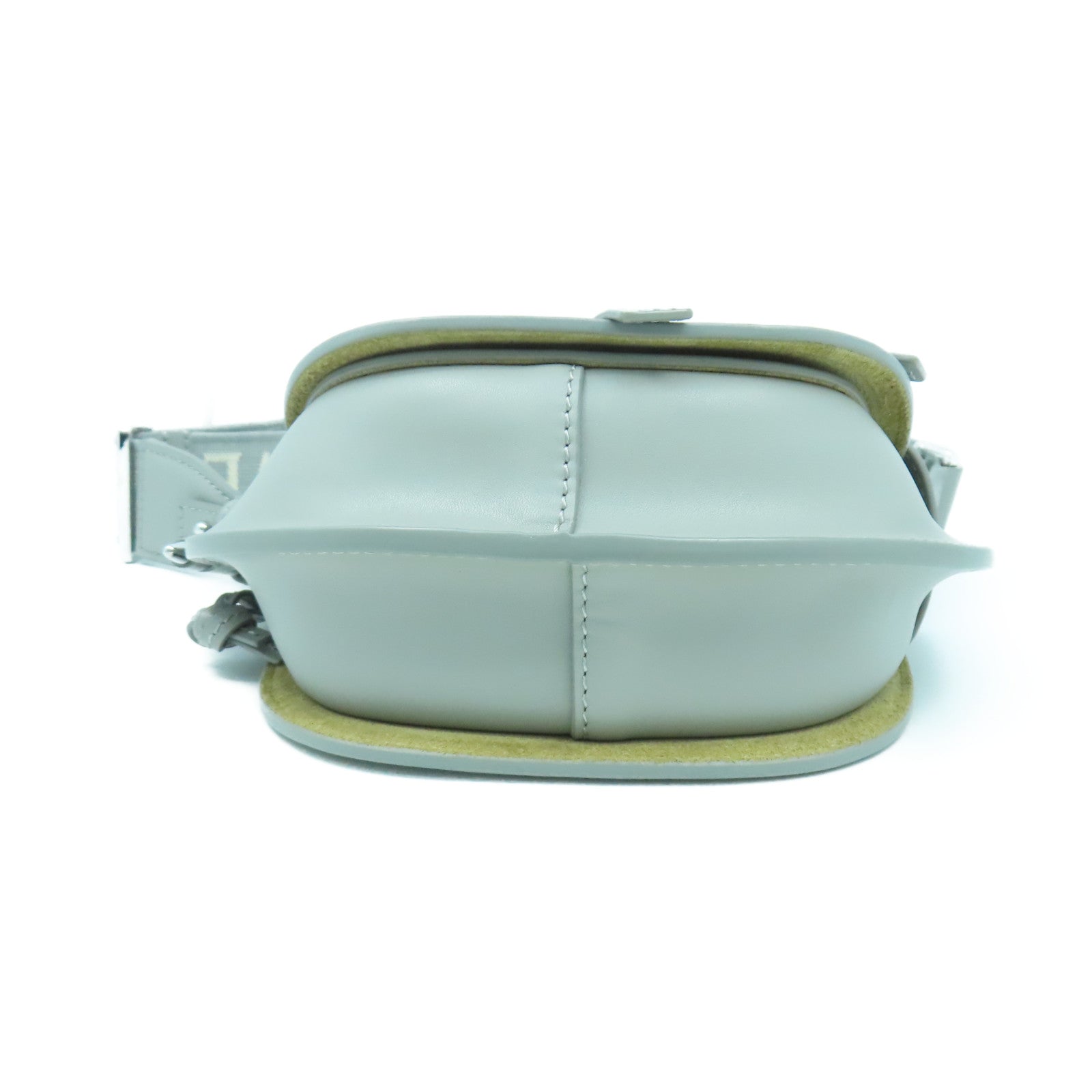 LOEWE 牛皮皮革Mini Gate Dual Bag銀扣肩背袋灰色