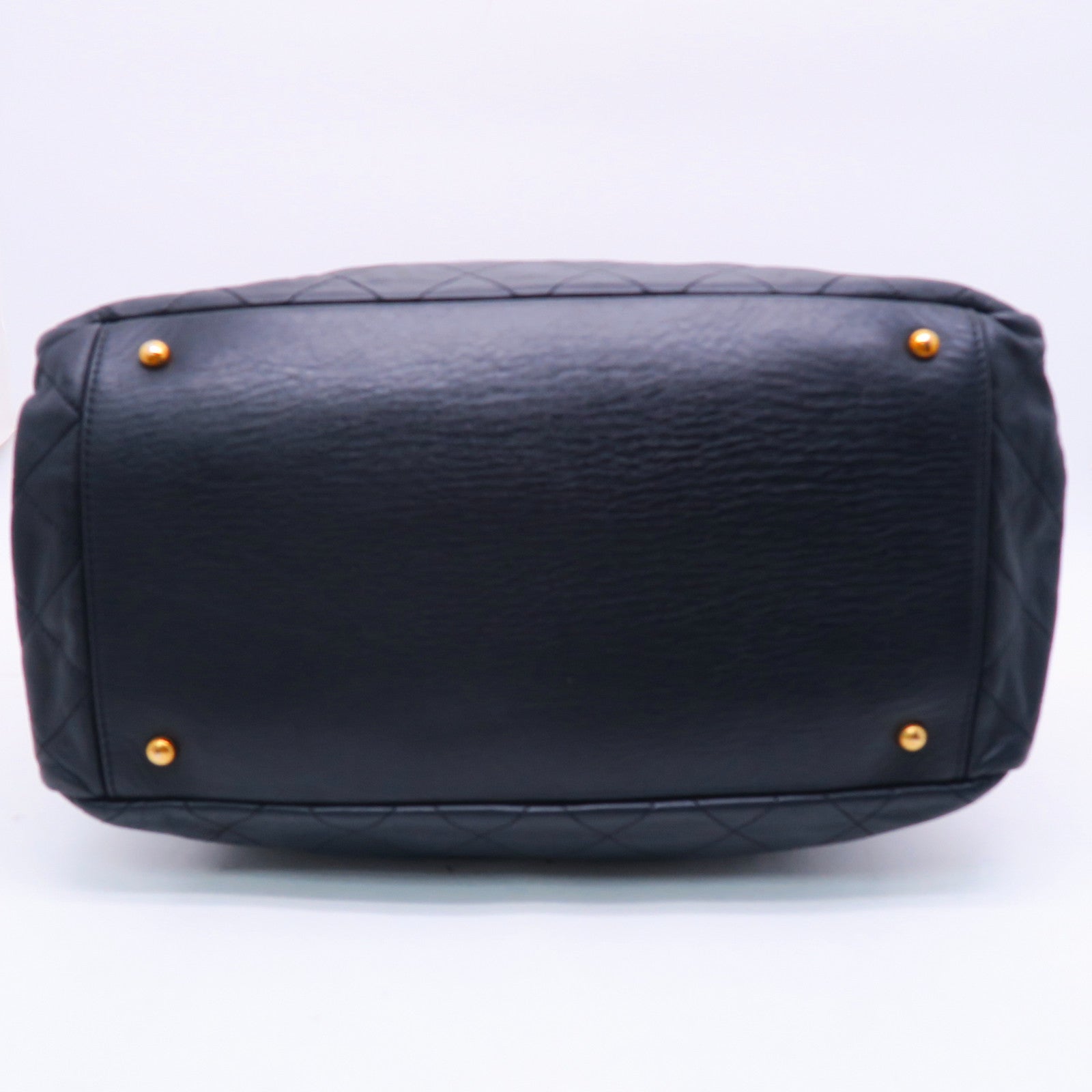 CHANEL 菱格牛皮皮革2way Shoulderbag金扣手挽肩背兩用袋黑色