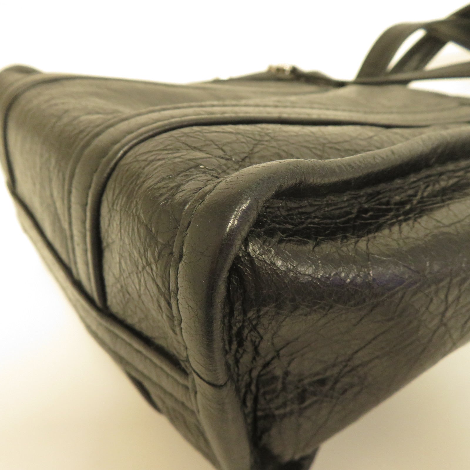 BALENCIAGA 牛皮皮革Shopper Bazar金扣手挽肩背兩用袋黑色