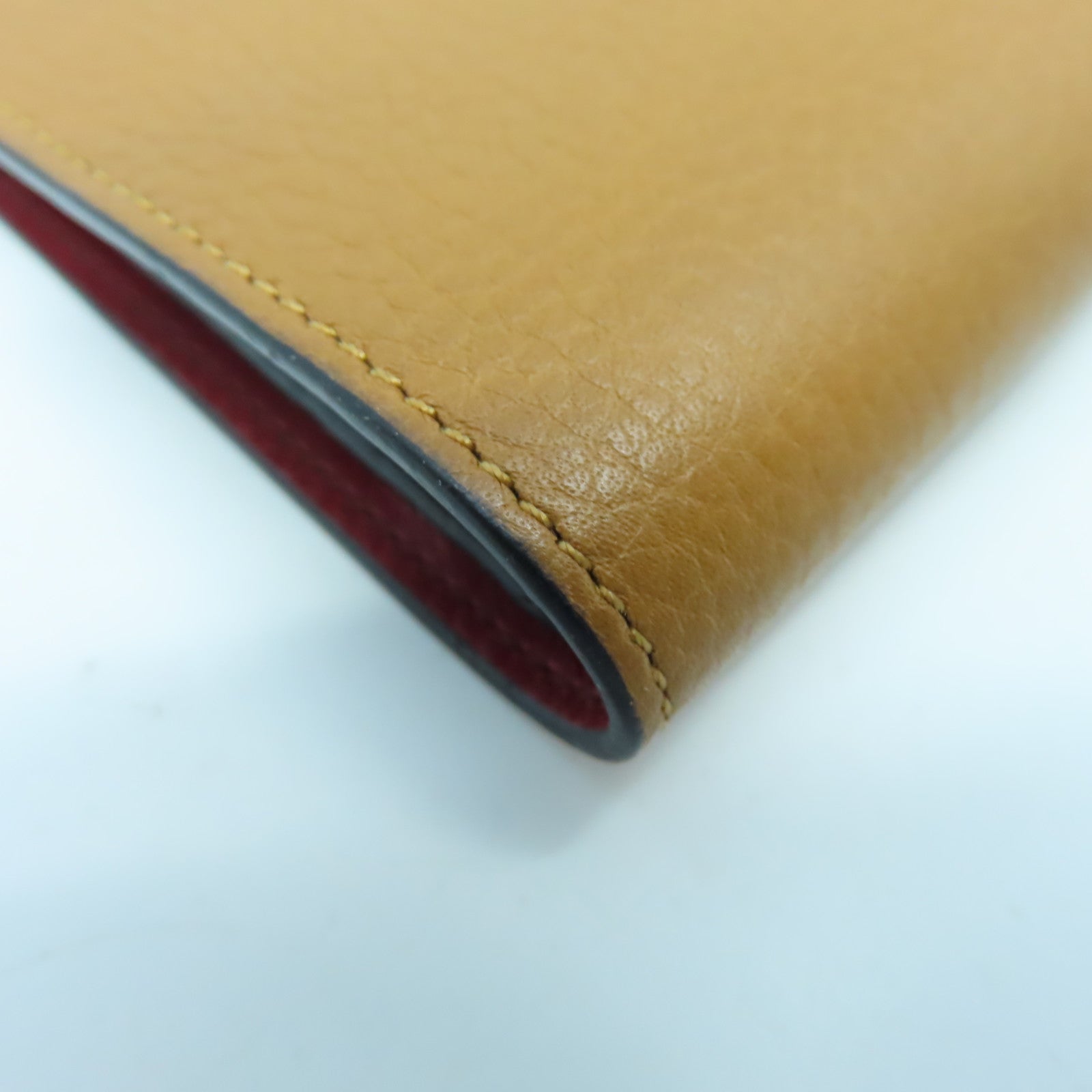 LOEWE 牛皮皮革Wallet銀扣錢包棕色