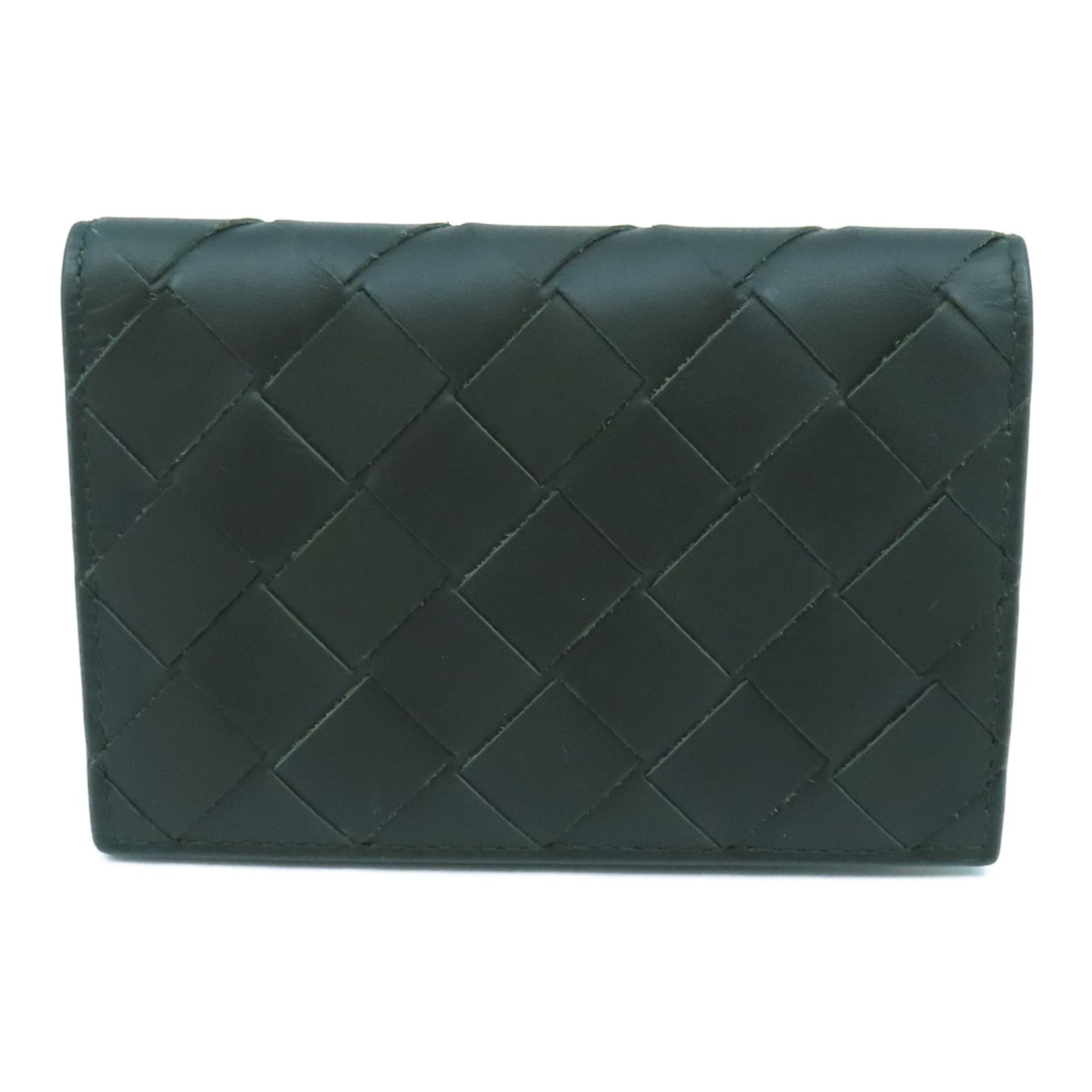 BOTTEGA VENETA 织纹皮革Card Case卡片套牛油果绿色/黄色