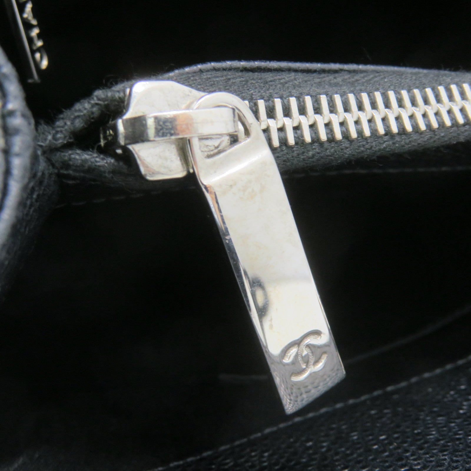 CHANEL 菱格Caviar皮革GST Tote Bag銀扣手挽袋黑色