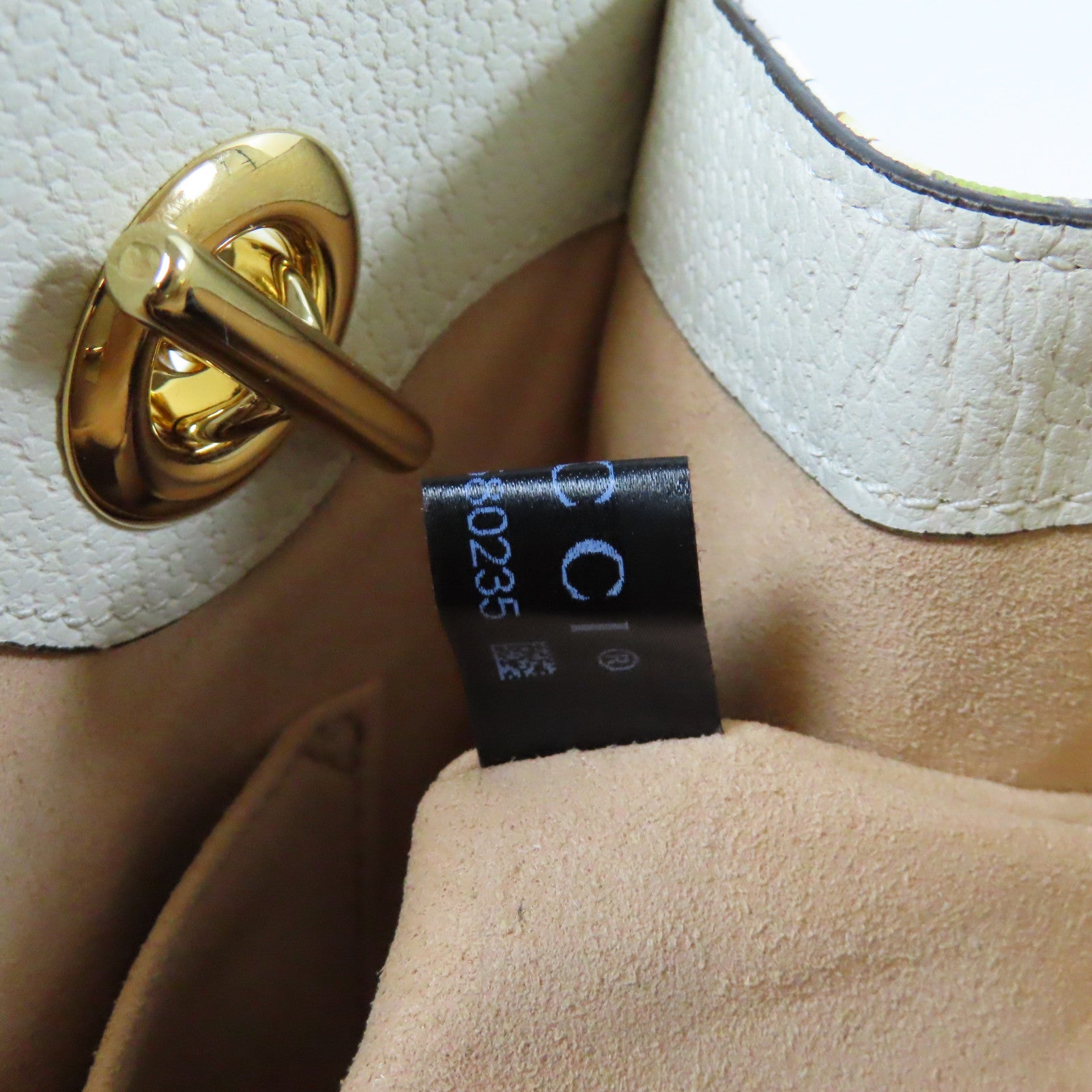GUCCI 塗層帆布/皮革Padlock Shoulder Bag金扣鏈帶肩背袋啡色/白色