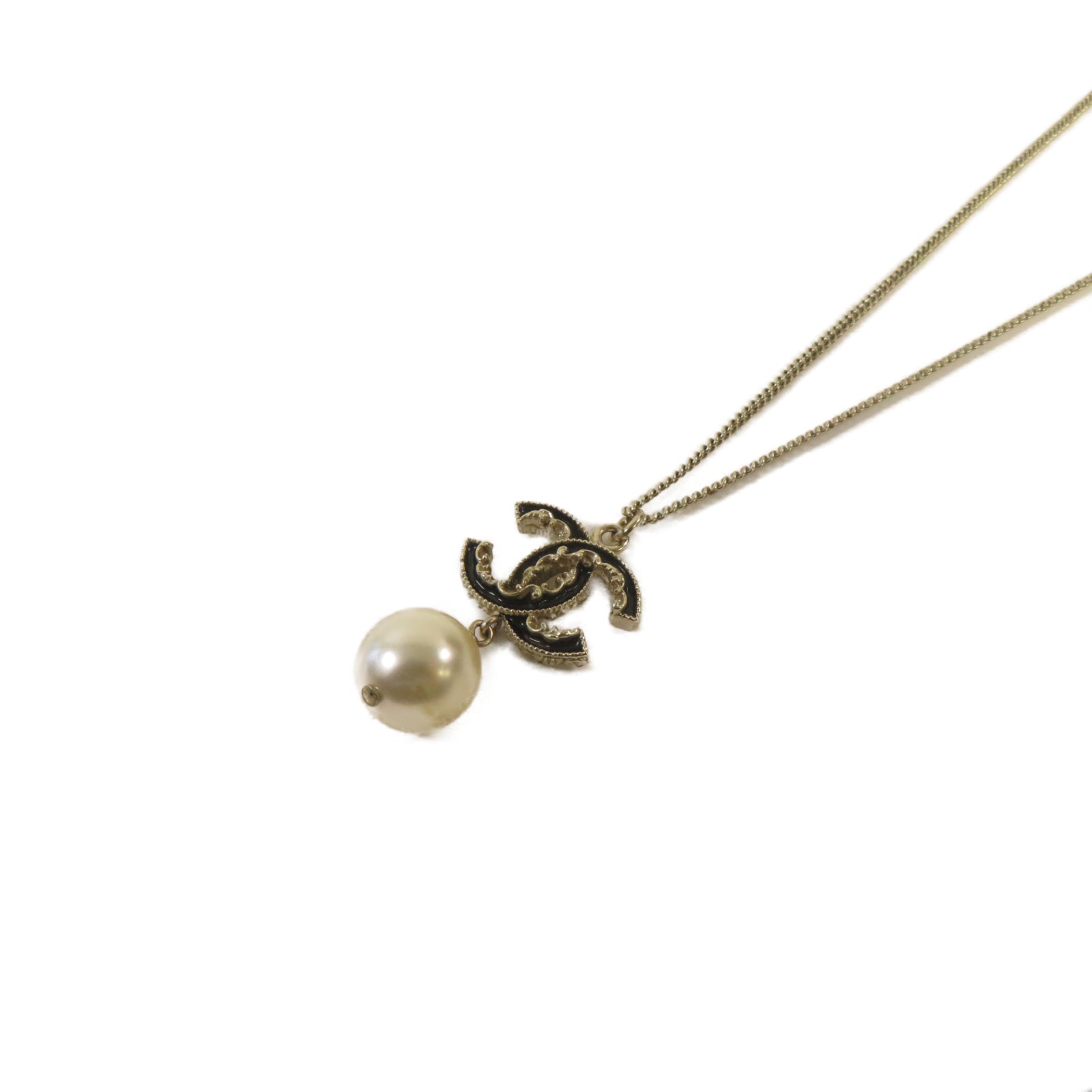 CHANEL PVC/金屬Necklace項鏈金色/黑色