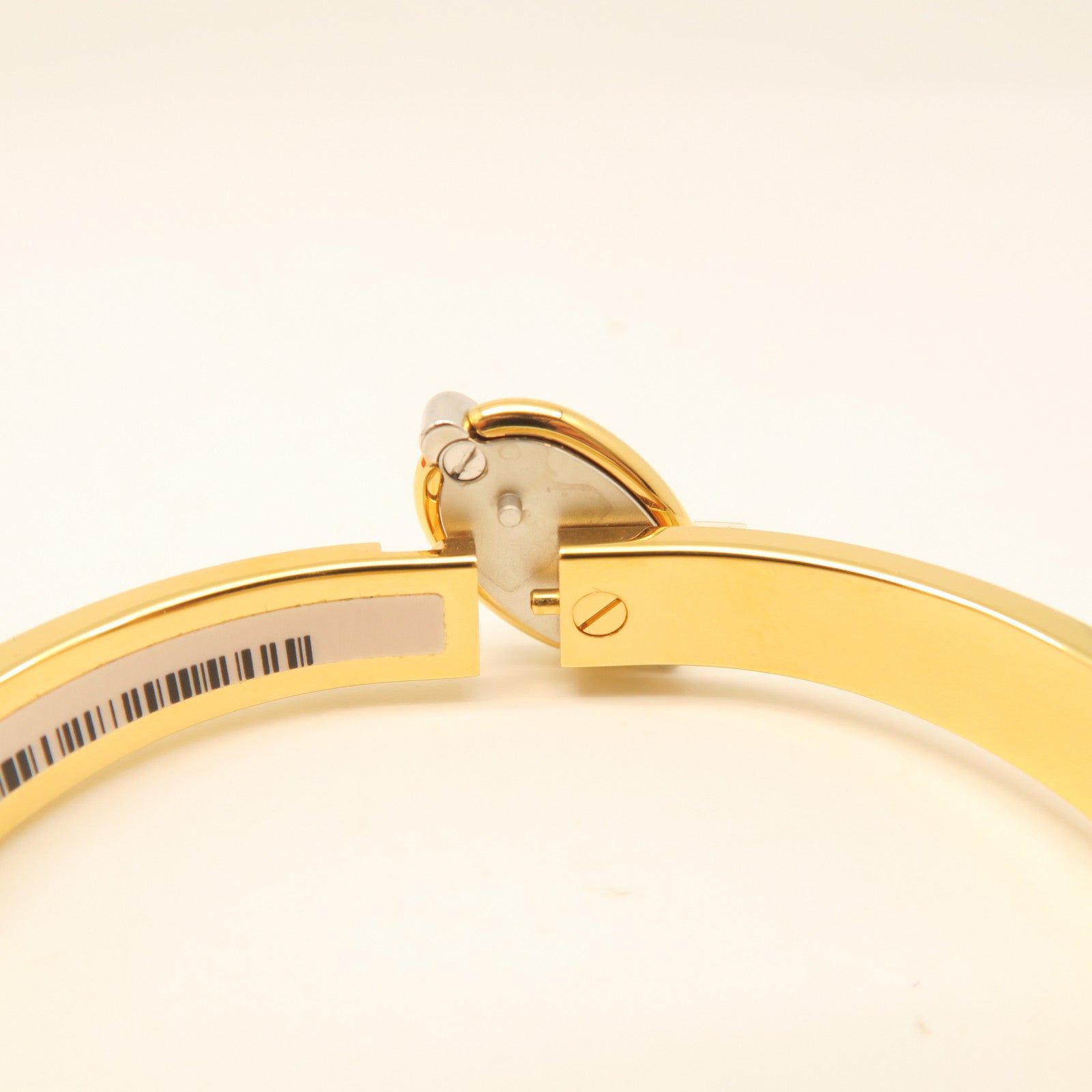 HERMES Metal/Ceramic Mini Clic CDA Bracelet Yellow/White