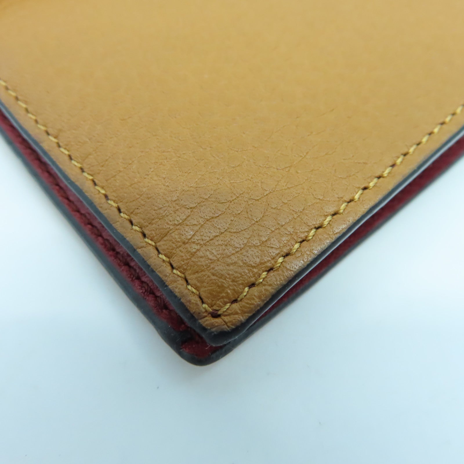 LOEWE 牛皮皮革Wallet銀扣錢包棕色