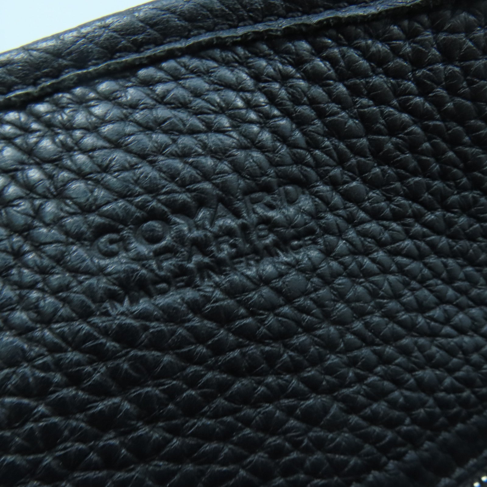 GOYARD Coated Canvas/Craft Leather Handbag Silver Buckle Black/Brown