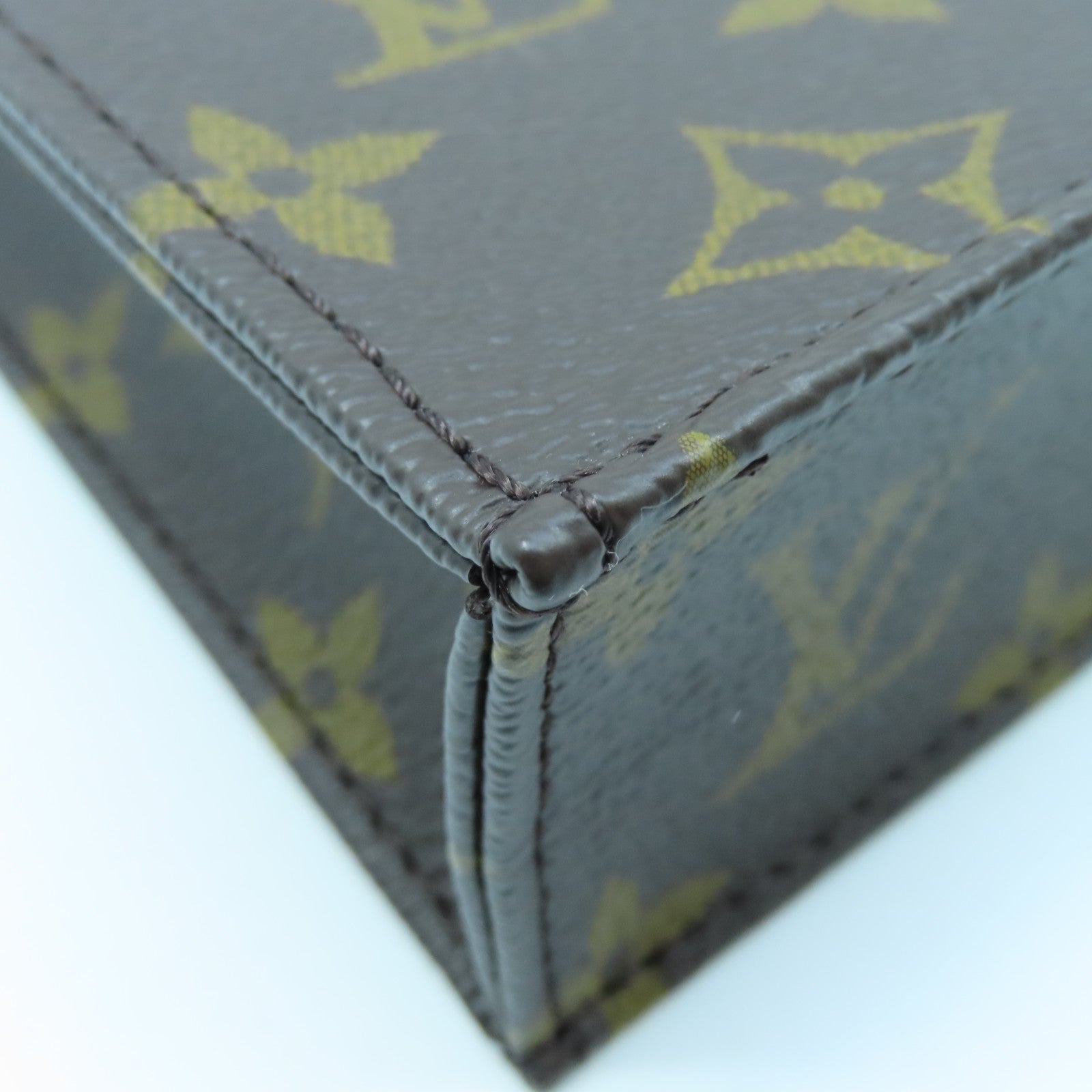 LOUIS VUITTON Monogram Petit Sac Plat 2way Shoulder Bag金扣手挽肩背两用袋啡色