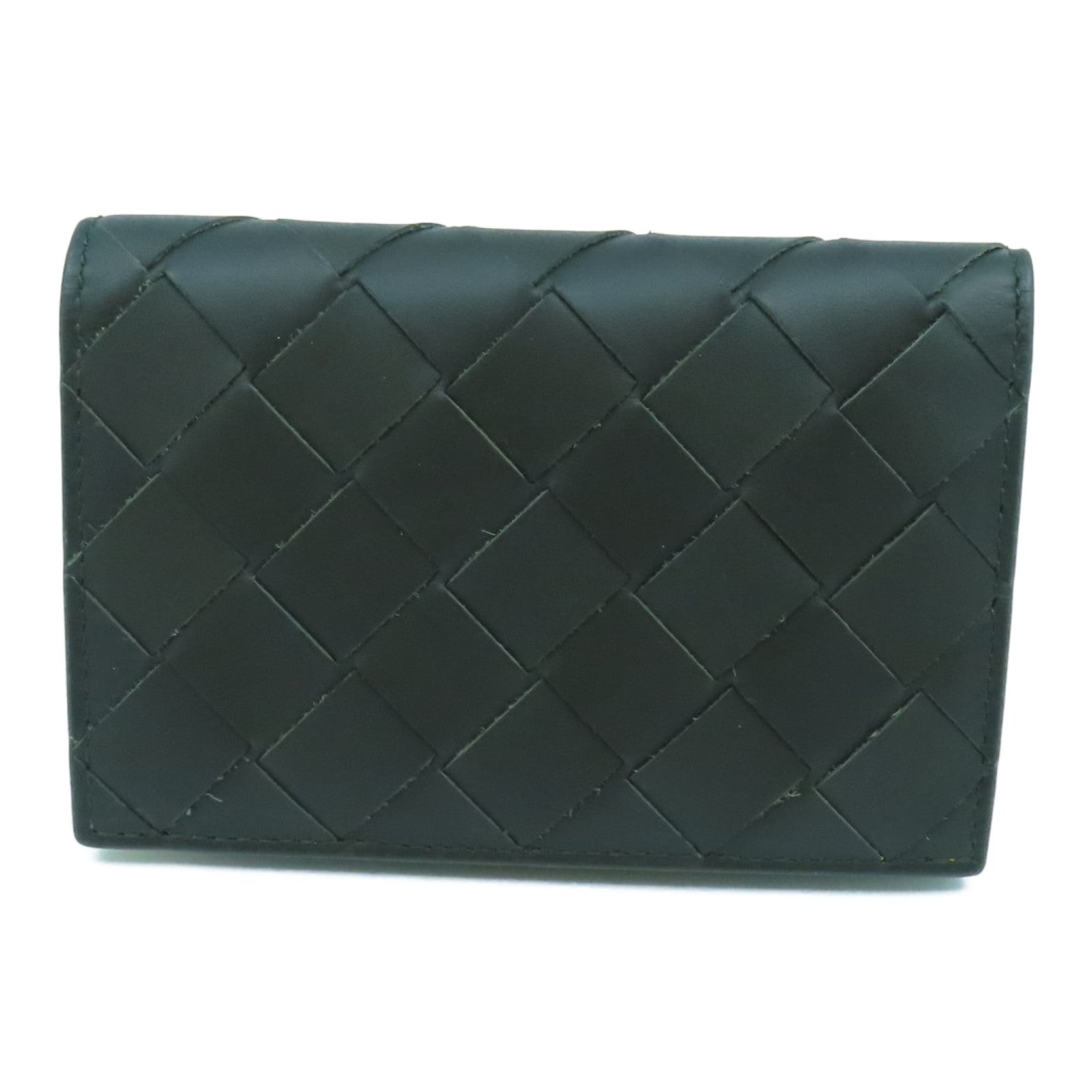 BOTTEGA VENETA 织纹皮革Card Case卡片套牛油果绿色/黄色