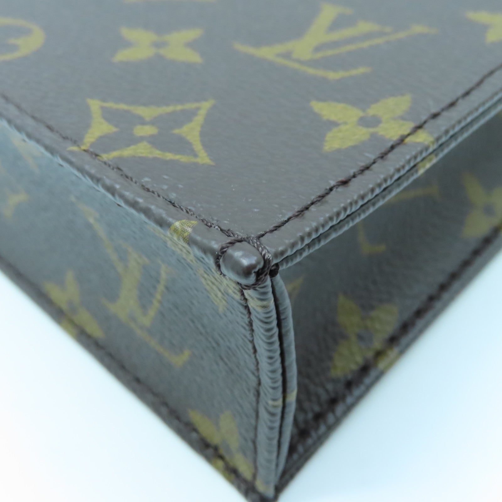 LOUIS VUITTON Monogram Petit Sac Plat 2way Shoulder Bag金扣手挽肩背两用袋啡色