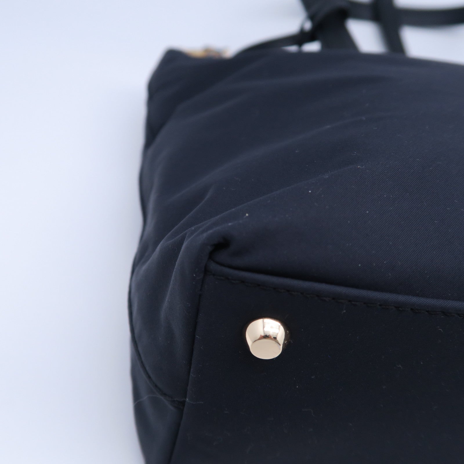 agnes b. 尼龍2 Way Shoulder Bag金扣手挽肩背兩用袋黑色