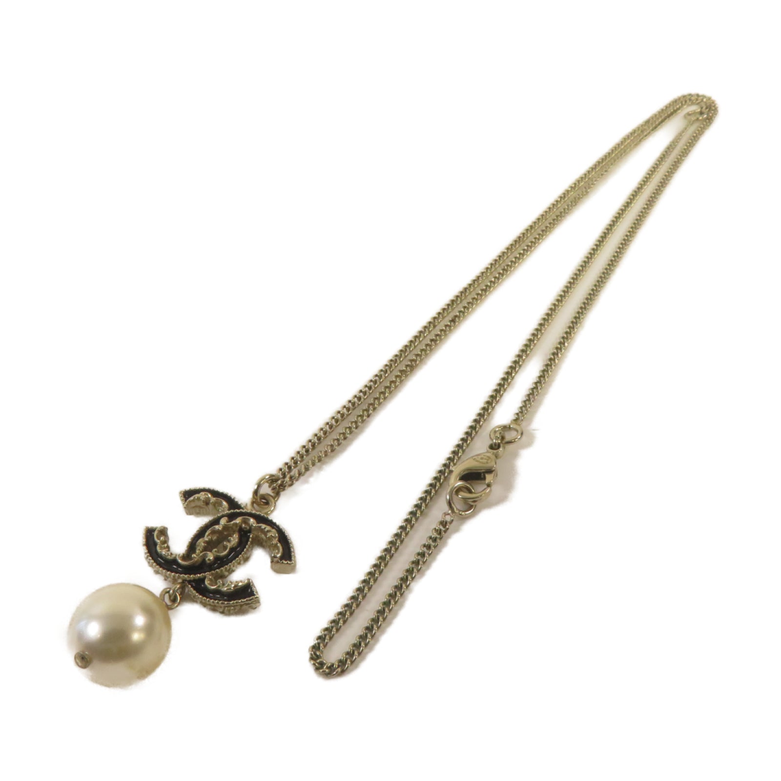 CHANEL PVC/金屬Necklace項鏈金色/黑色
