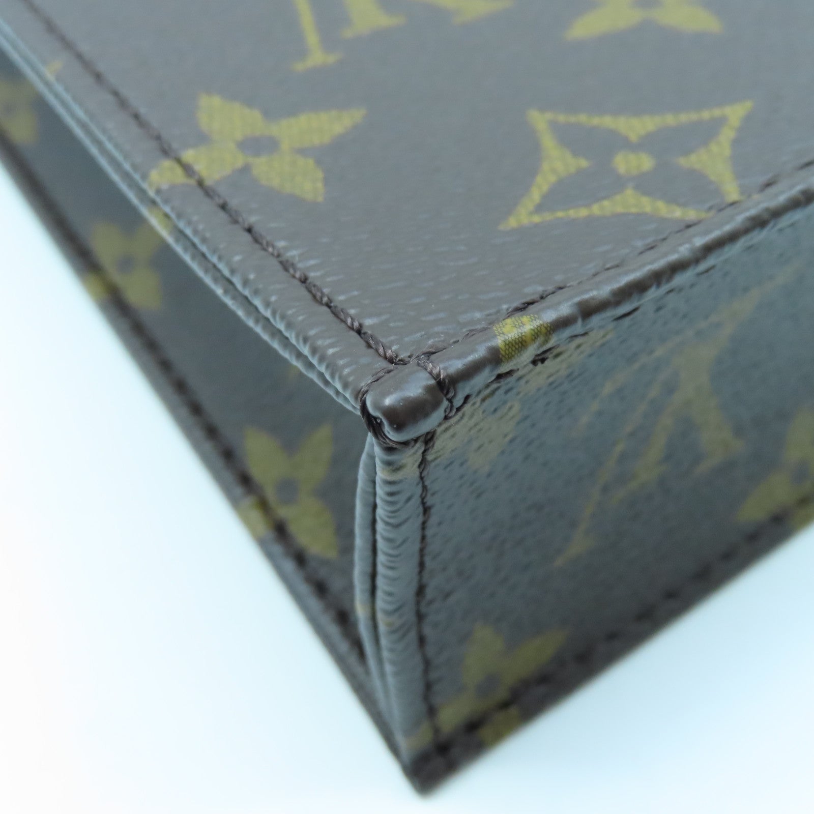 LOUIS VUITTON Monogram Petit Sac Plat 2way Shoulder Bag金扣手挽肩背两用袋啡色