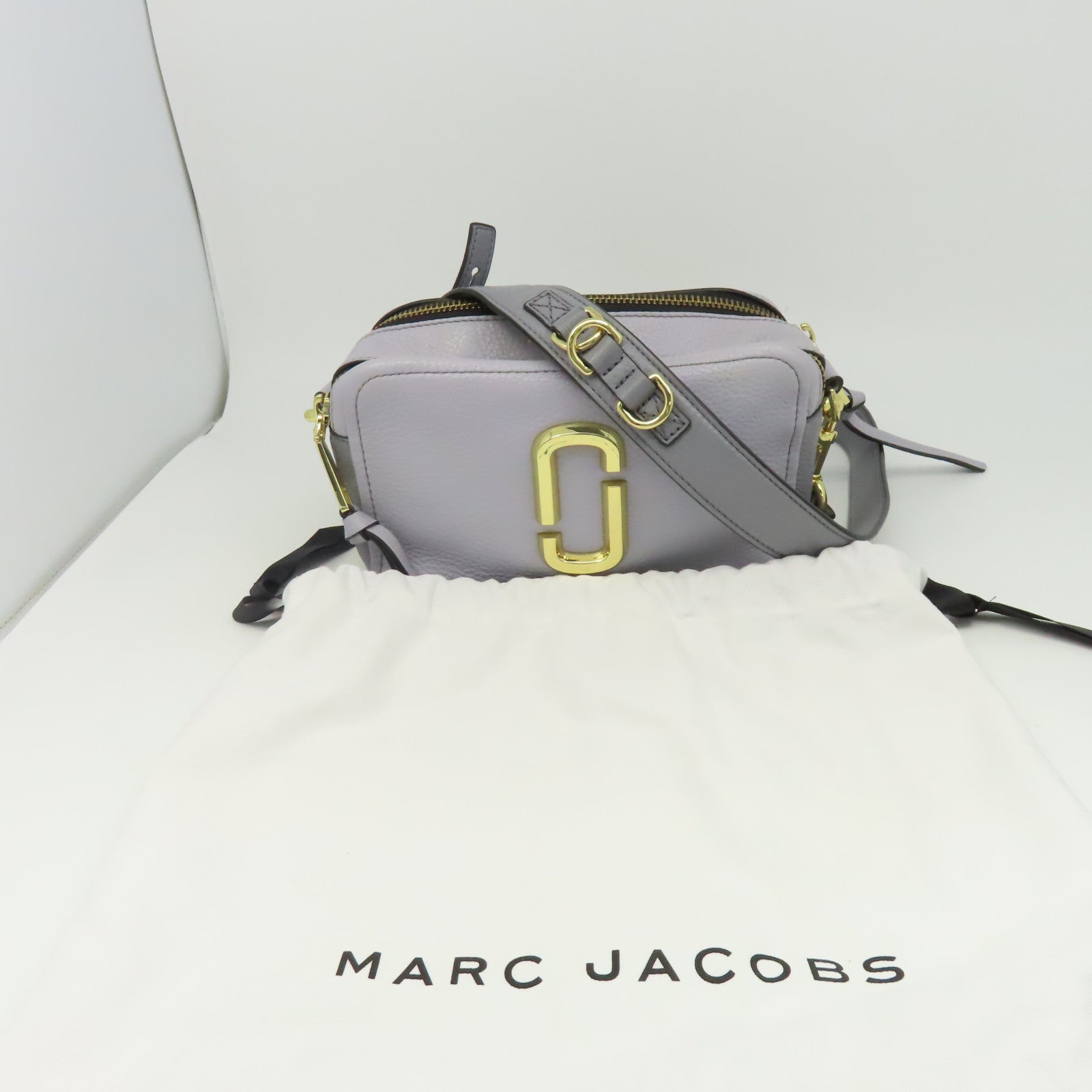 MARC JACOBS 牛皮皮革Shoulder Bag金扣肩背袋淺紫色