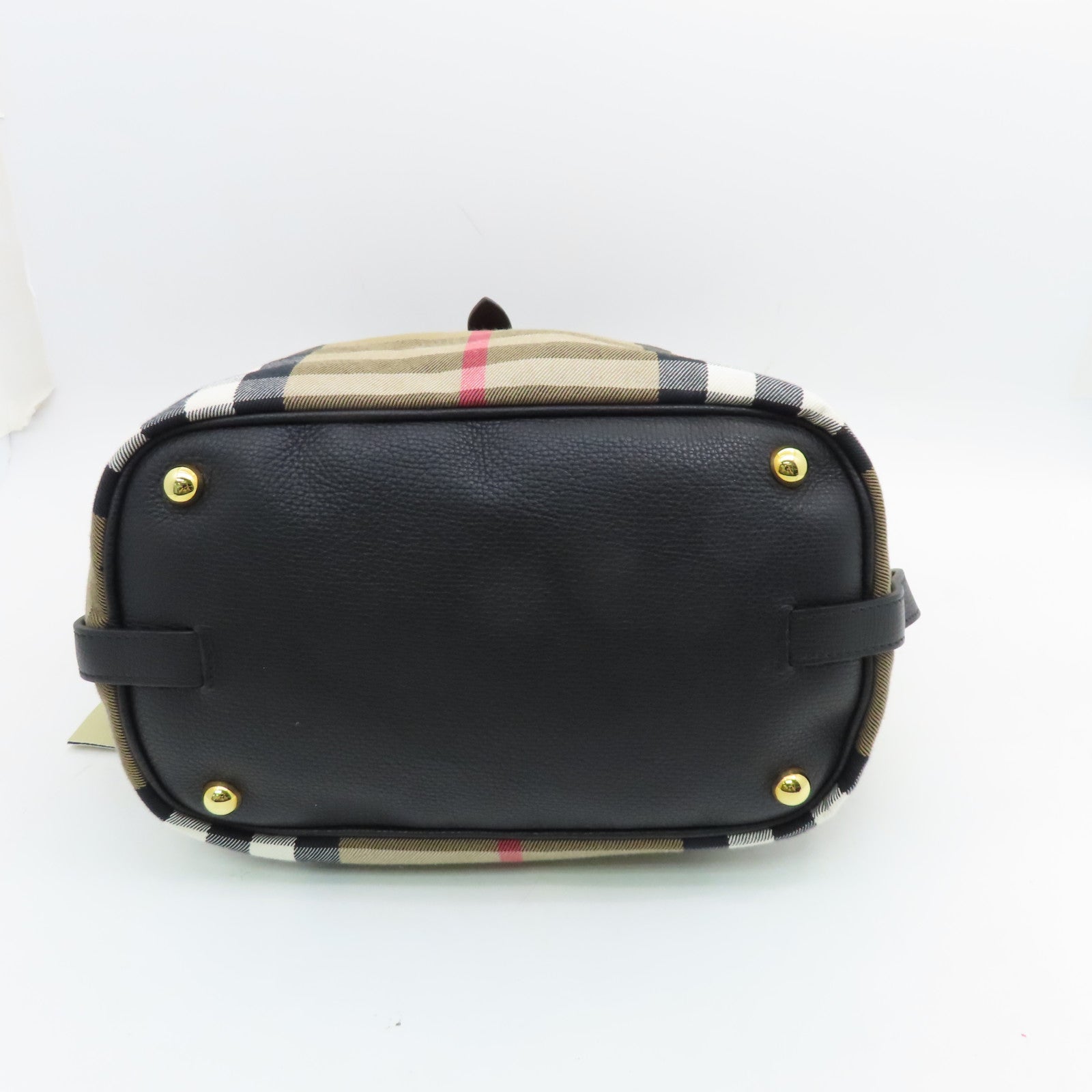 BURBERRY 帆布/牛皮皮革Shoulder Bag金扣肩背袋啡色/黑色