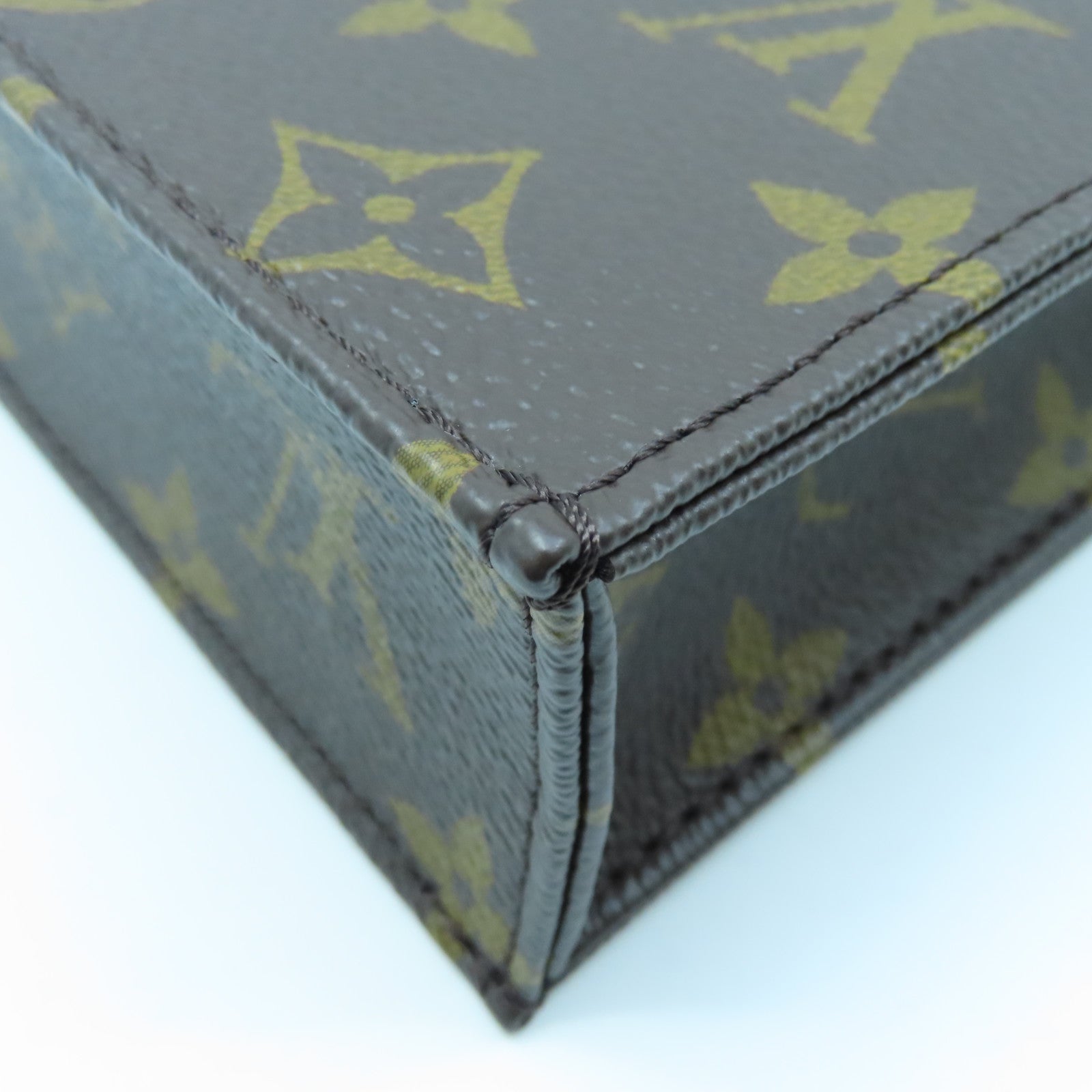LOUIS VUITTON Monogram Petit Sac Plat 2way Shoulder Bag金扣手挽肩背两用袋啡色
