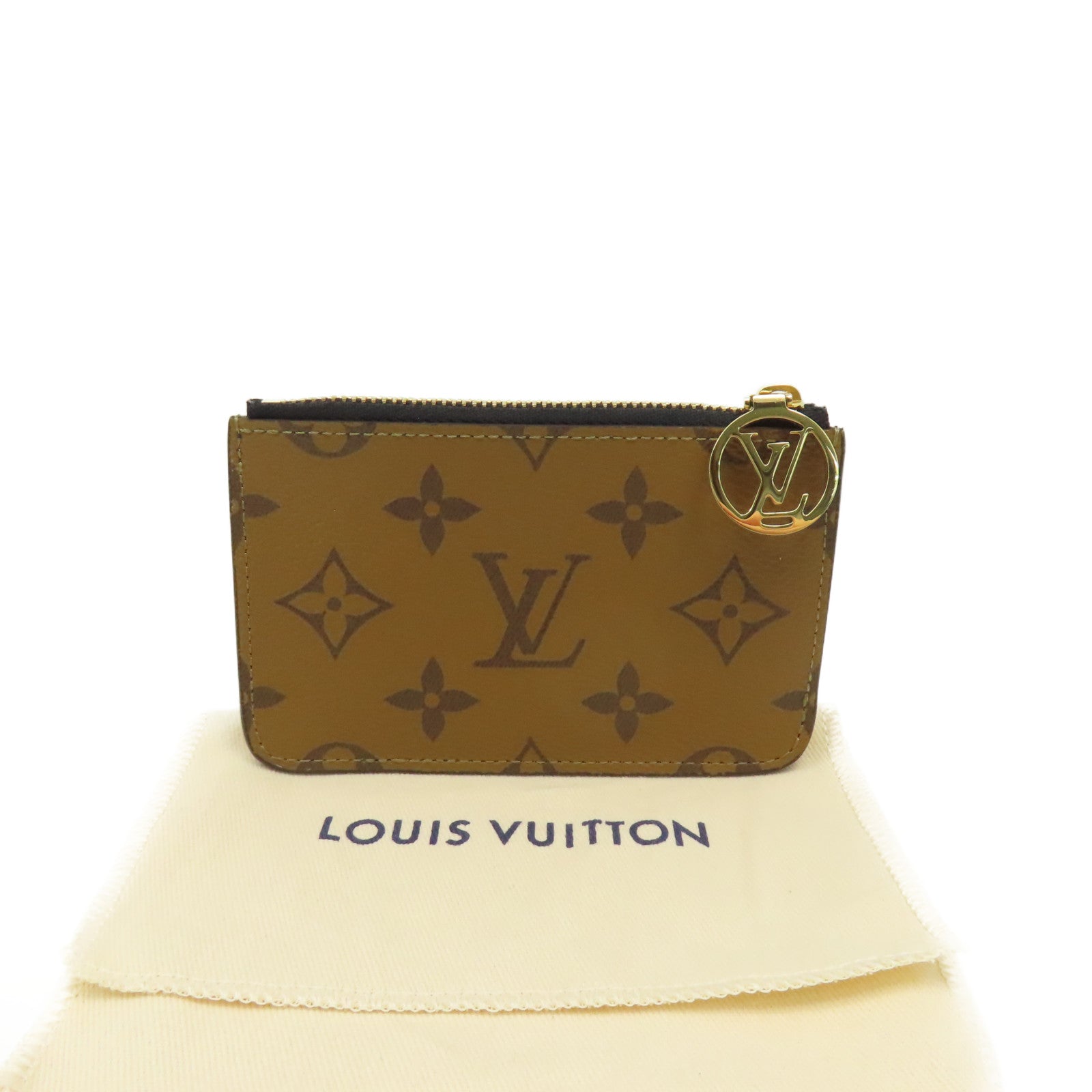 LOUIS VUITTON Monogram Romy Card Case金扣卡套啡色/黑色