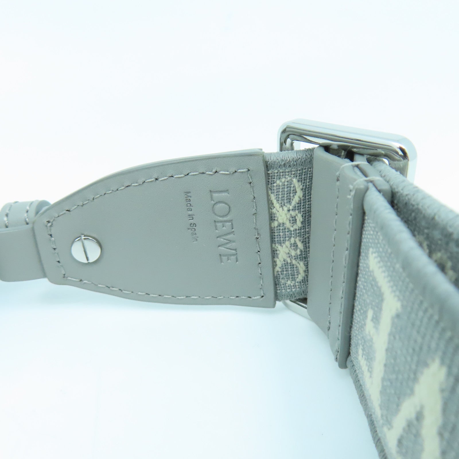 LOEWE 牛皮皮革Mini Gate Dual Bag銀扣肩背袋灰色