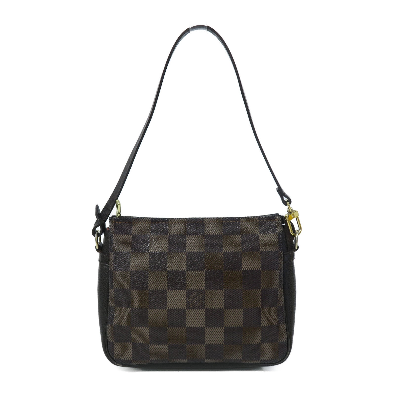 LOUIS VUITTON Damier Ebene Trousse Makeup金扣手挽袋啡色