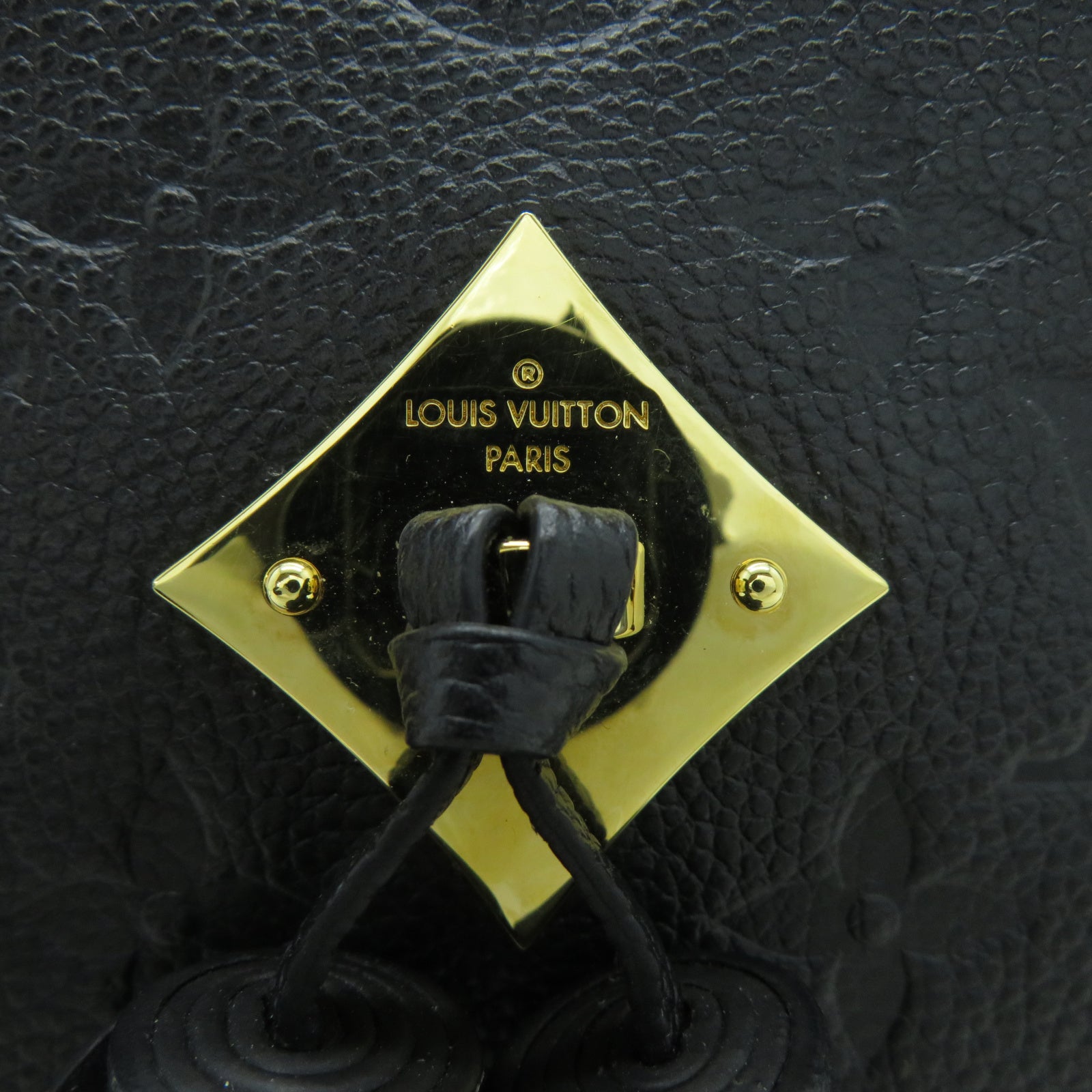 LOUIS VUITTON Monogram Empreinte Saiutonge金扣肩背袋黑色