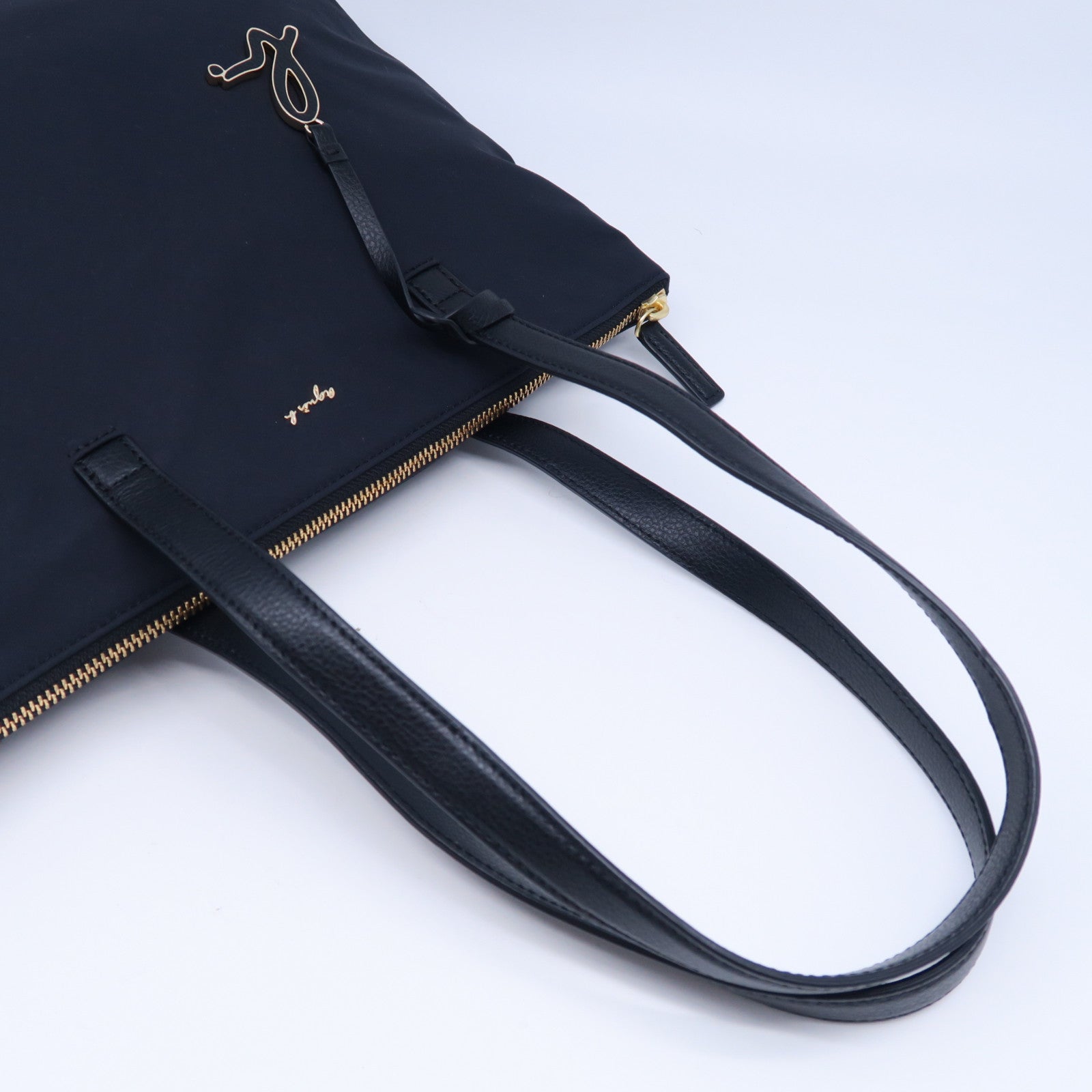 agnes b. 尼龍2 Way Shoulder Bag金扣手挽肩背兩用袋黑色