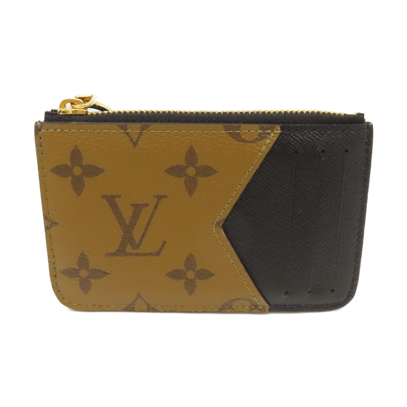 LOUIS VUITTON Monogram Romy Card Case金扣卡套啡色/黑色