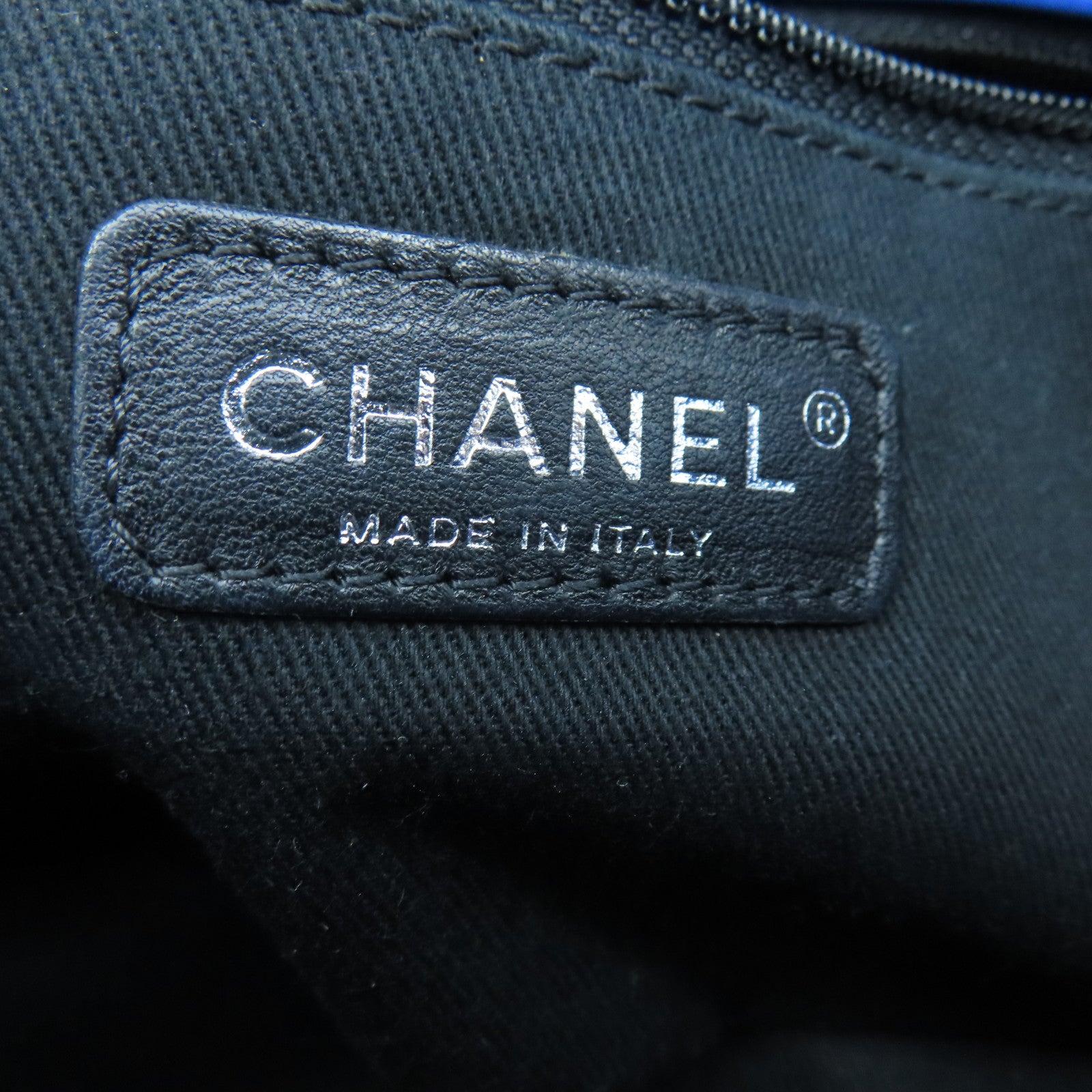 CHANEL 【激減優惠】菱格漆皮皮革Chain Shoulder銀扣鏈帶肩背袋藍色
