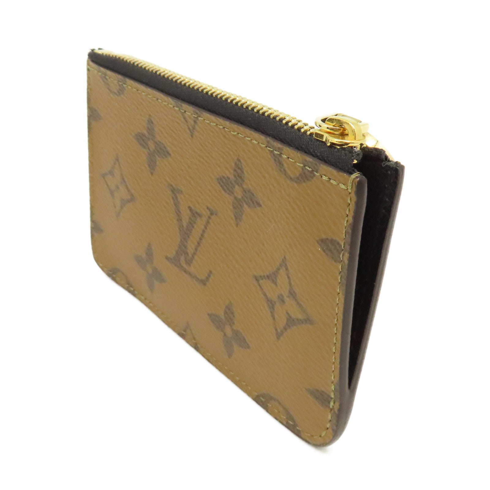 LOUIS VUITTON Monogram Romy Card Case金扣卡套啡色/黑色
