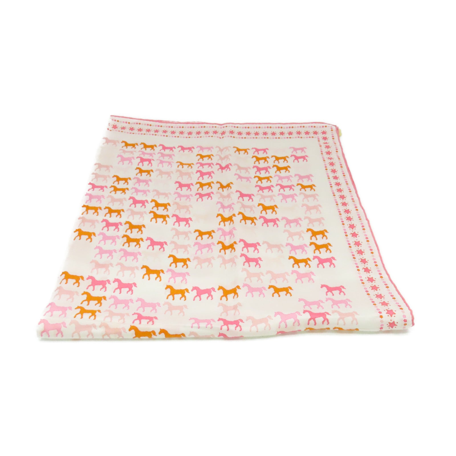 HERMES 【激減優惠】絲質Scarf 90x90絲巾白色/橙色/粉紅色