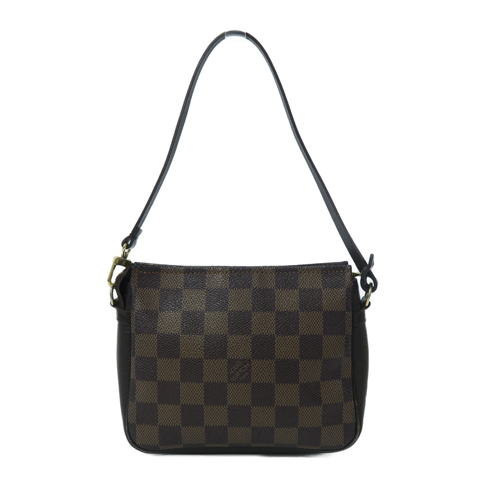 LOUIS VUITTON Damier Ebene Trousse Makeup金扣手挽袋啡色