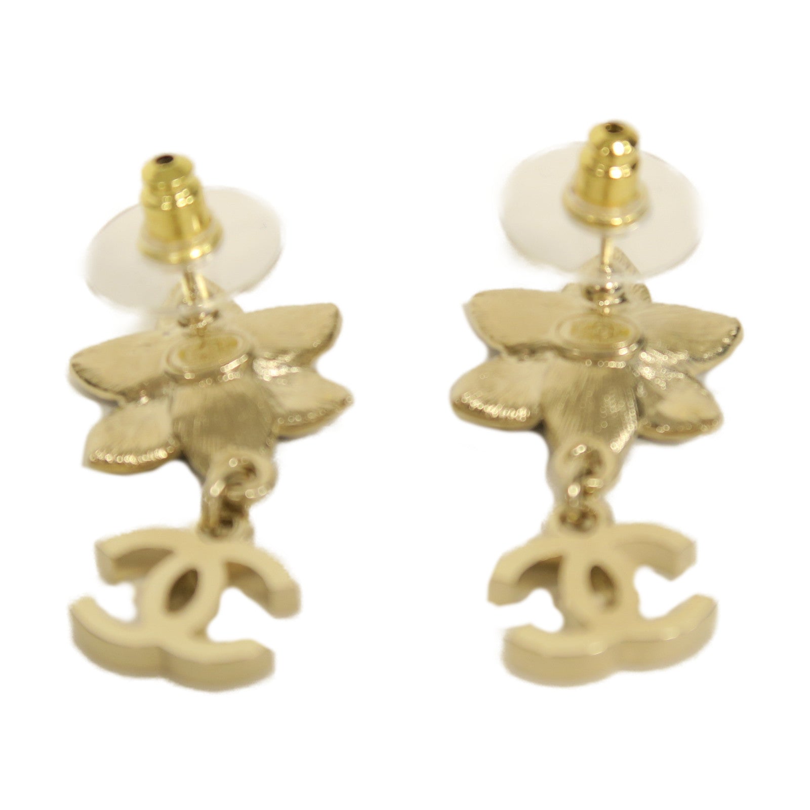 CHANEL 金屬Earrings耳環銀色/黑色