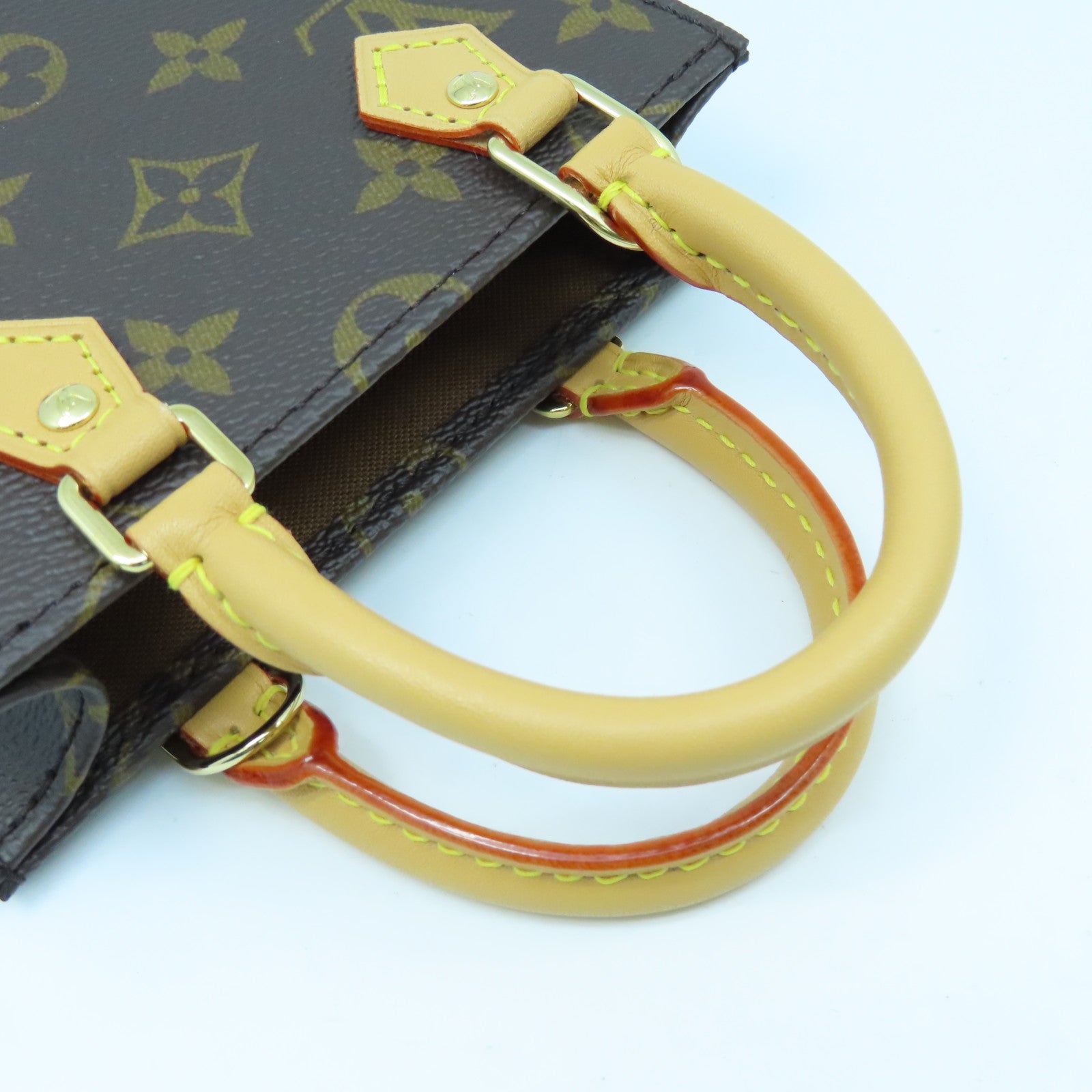 LOUIS VUITTON Monogram Petit Sac Plat 2way Shoulder Bag金扣手挽肩背两用袋啡色