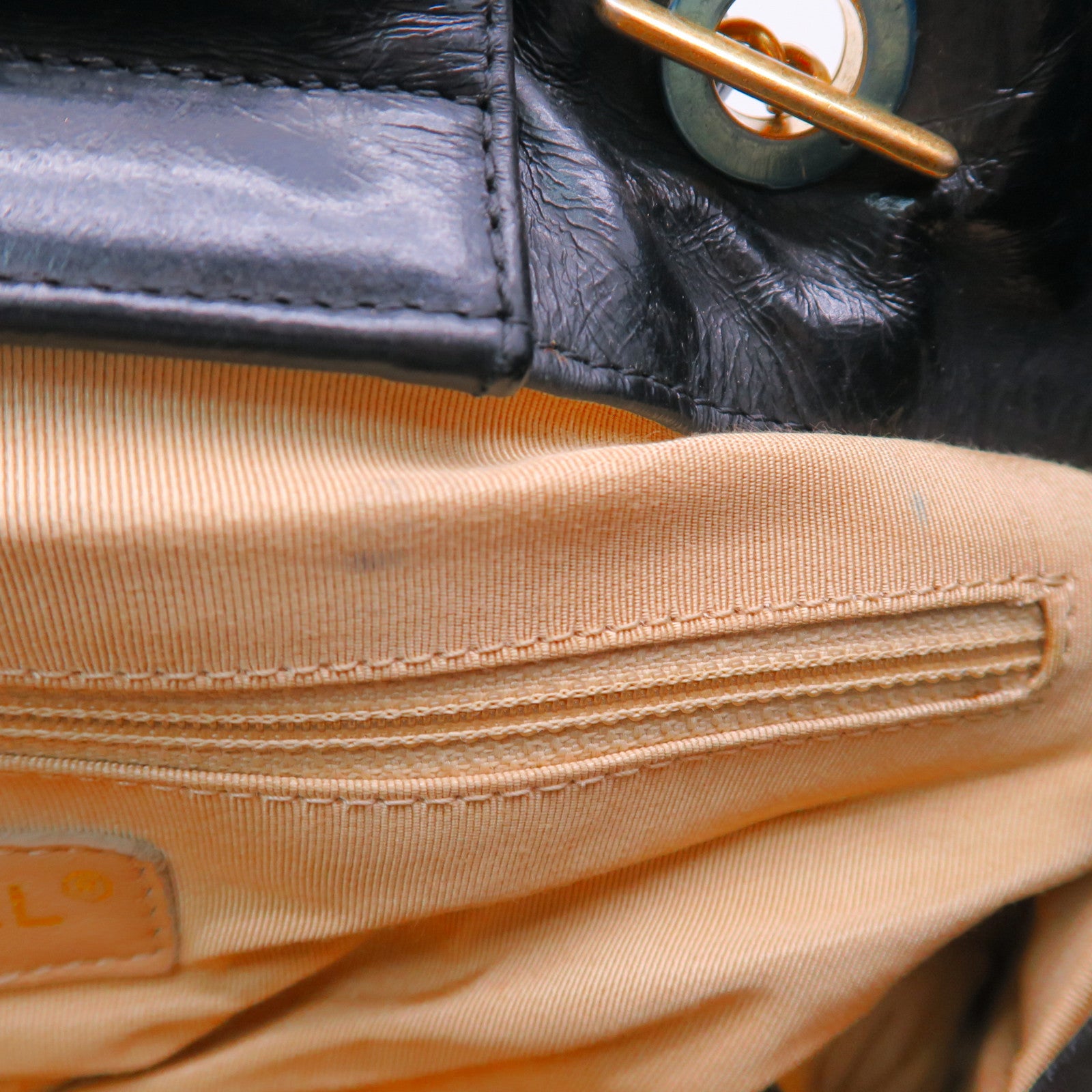 CHANEL 菱格牛皮皮革2way Shoulderbag金扣手挽肩背兩用袋黑色
