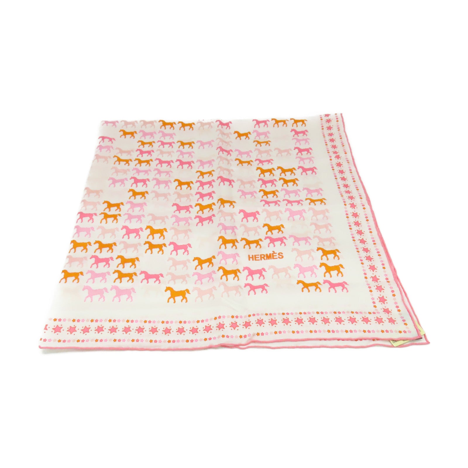 HERMES 【激減優惠】絲質Scarf 90x90絲巾白色/橙色/粉紅色