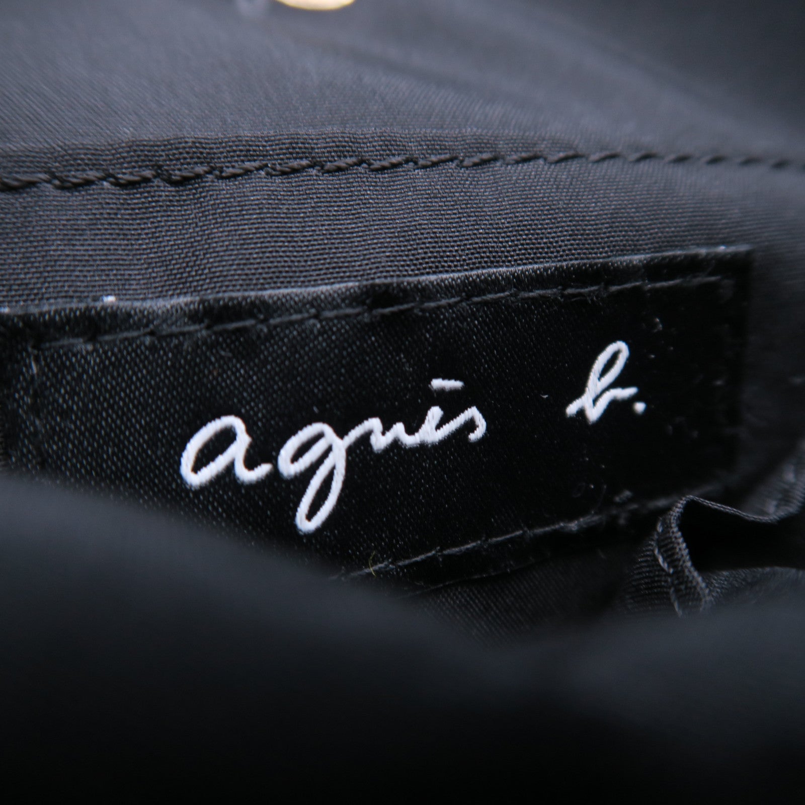 agnes b. 尼龍2 Way Shoulder Bag金扣手挽肩背兩用袋黑色