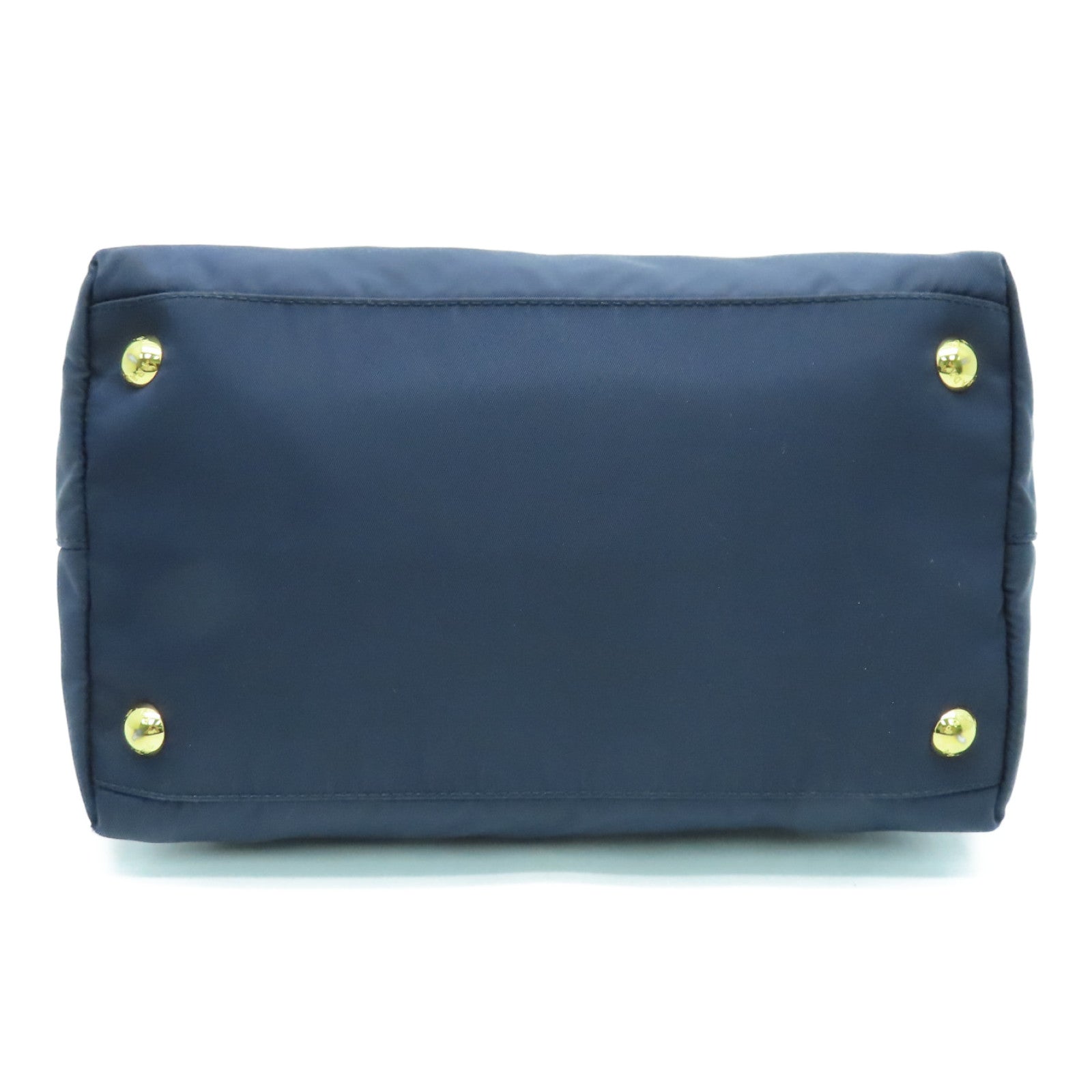 PRADA Nylon 2 Way Shoulder Bag Gold Buckle Handle Shoulder Bag Dark Blue