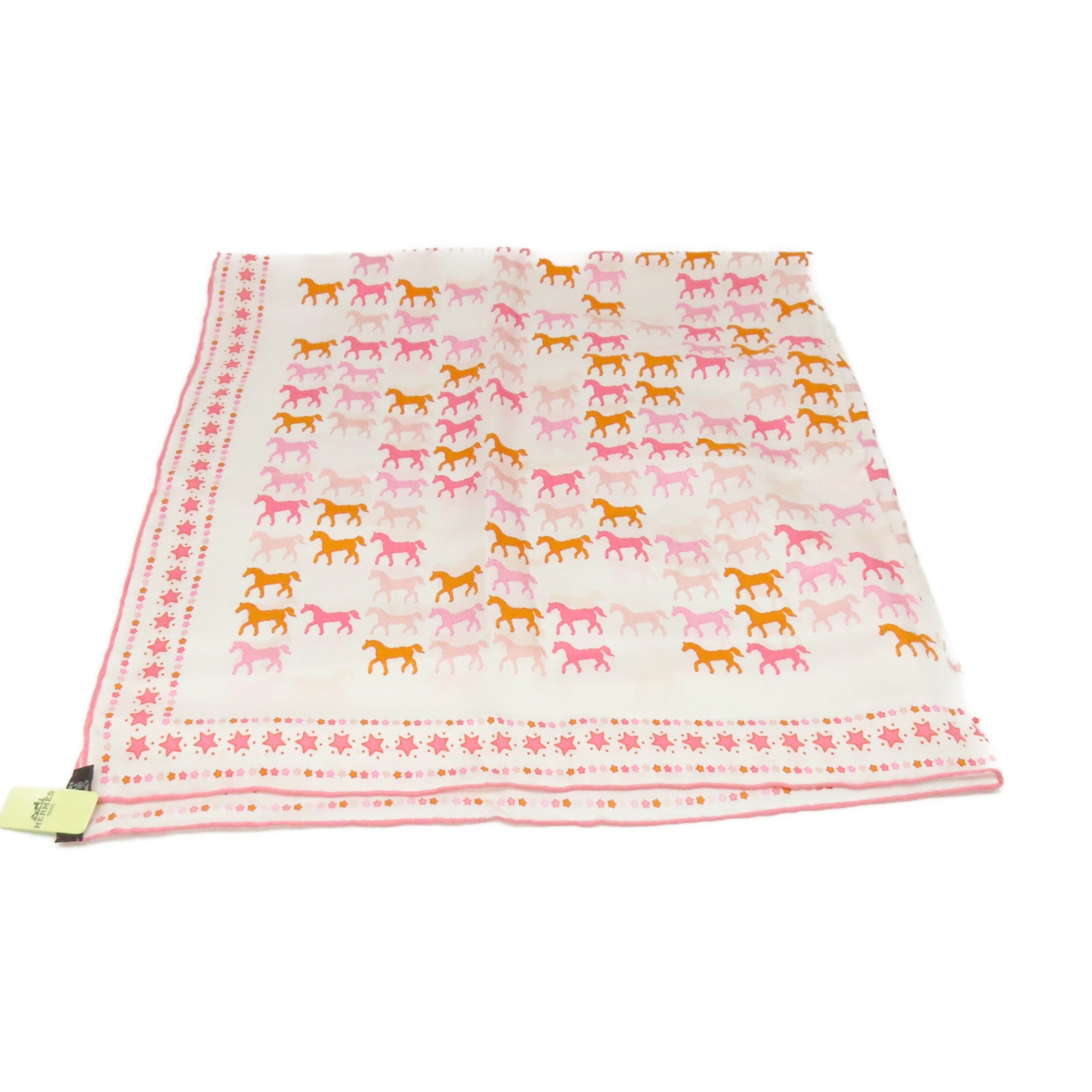 HERMES 【激減優惠】絲質Scarf 90x90絲巾白色/橙色/粉紅色