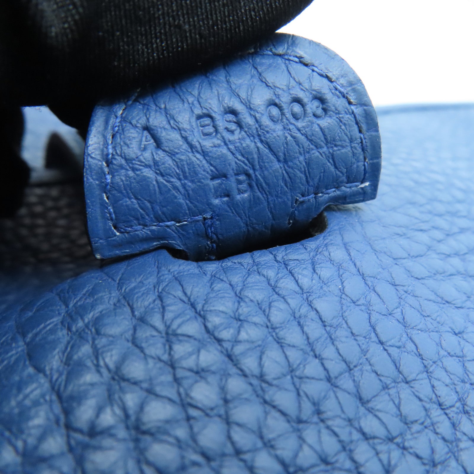 HERMES Clemence皮革Evelyne PM银扣肩背袋Blue Agate/蓝色