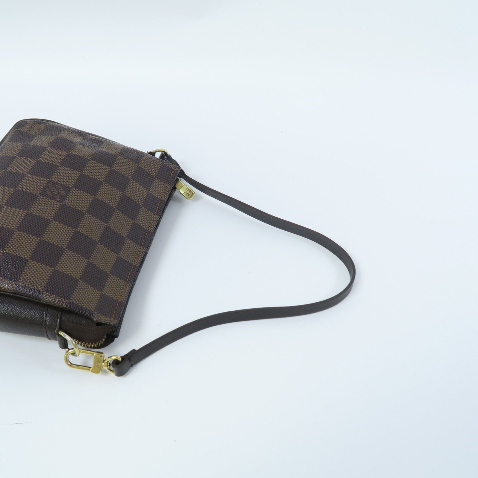 LOUIS VUITTON Damier Ebene Trousse Makeup金扣手挽袋啡色