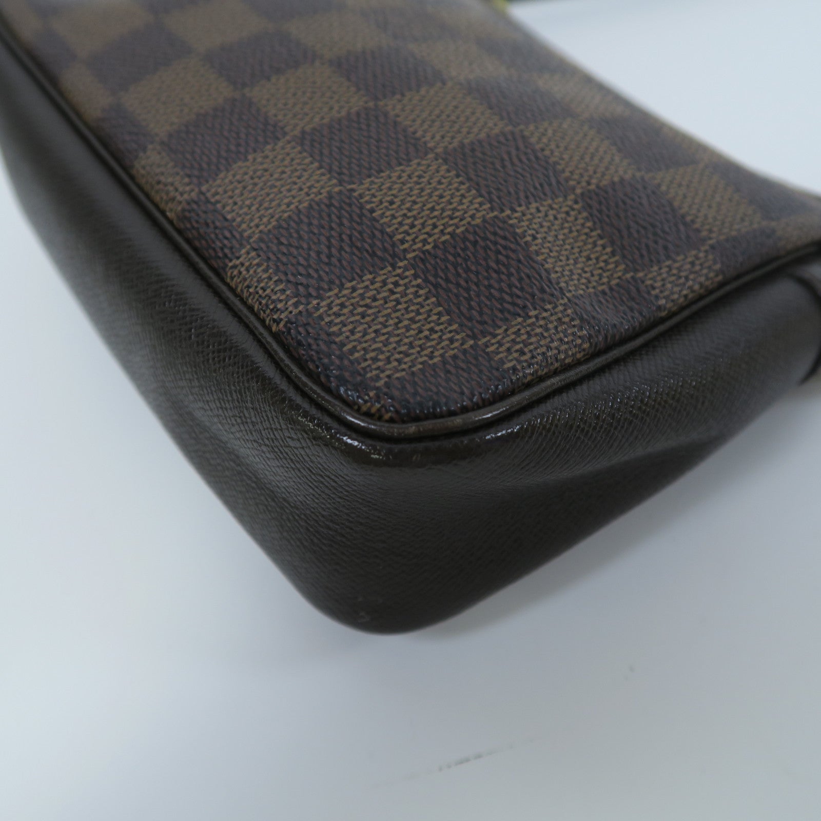 LOUIS VUITTON Damier Ebene Trousse Makeup金扣手挽袋啡色