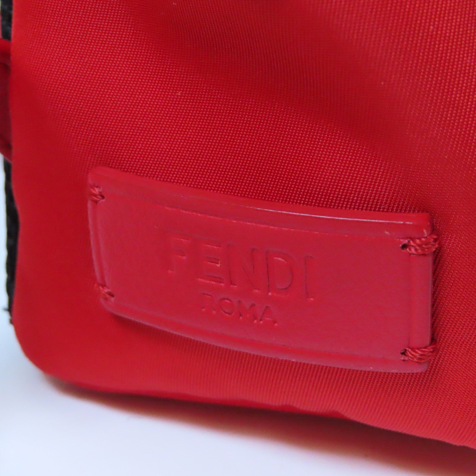FENDI 帆布Monster Eyes Mini Backpack金扣背包紅色