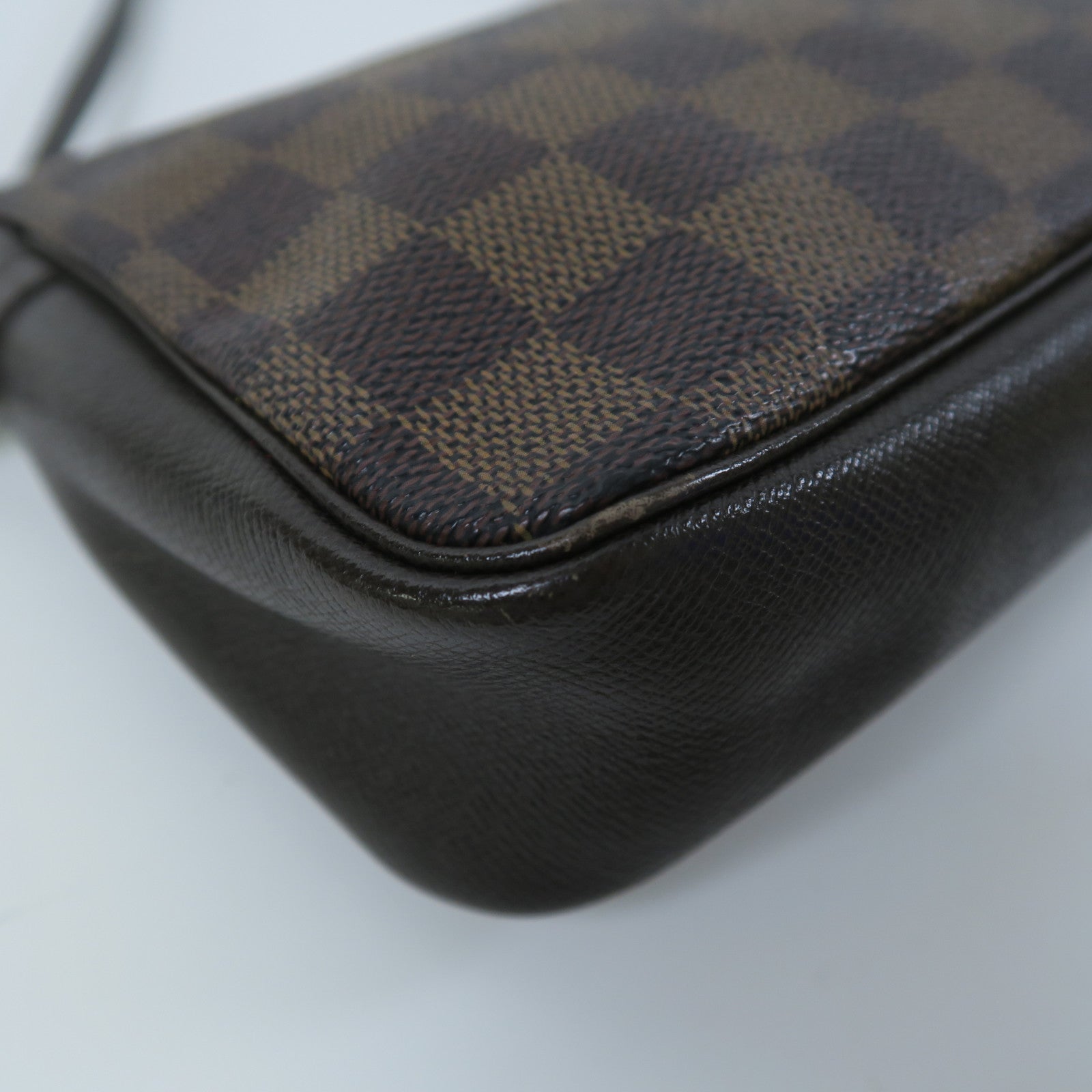 LOUIS VUITTON Damier Ebene Trousse Makeup金扣手挽袋啡色