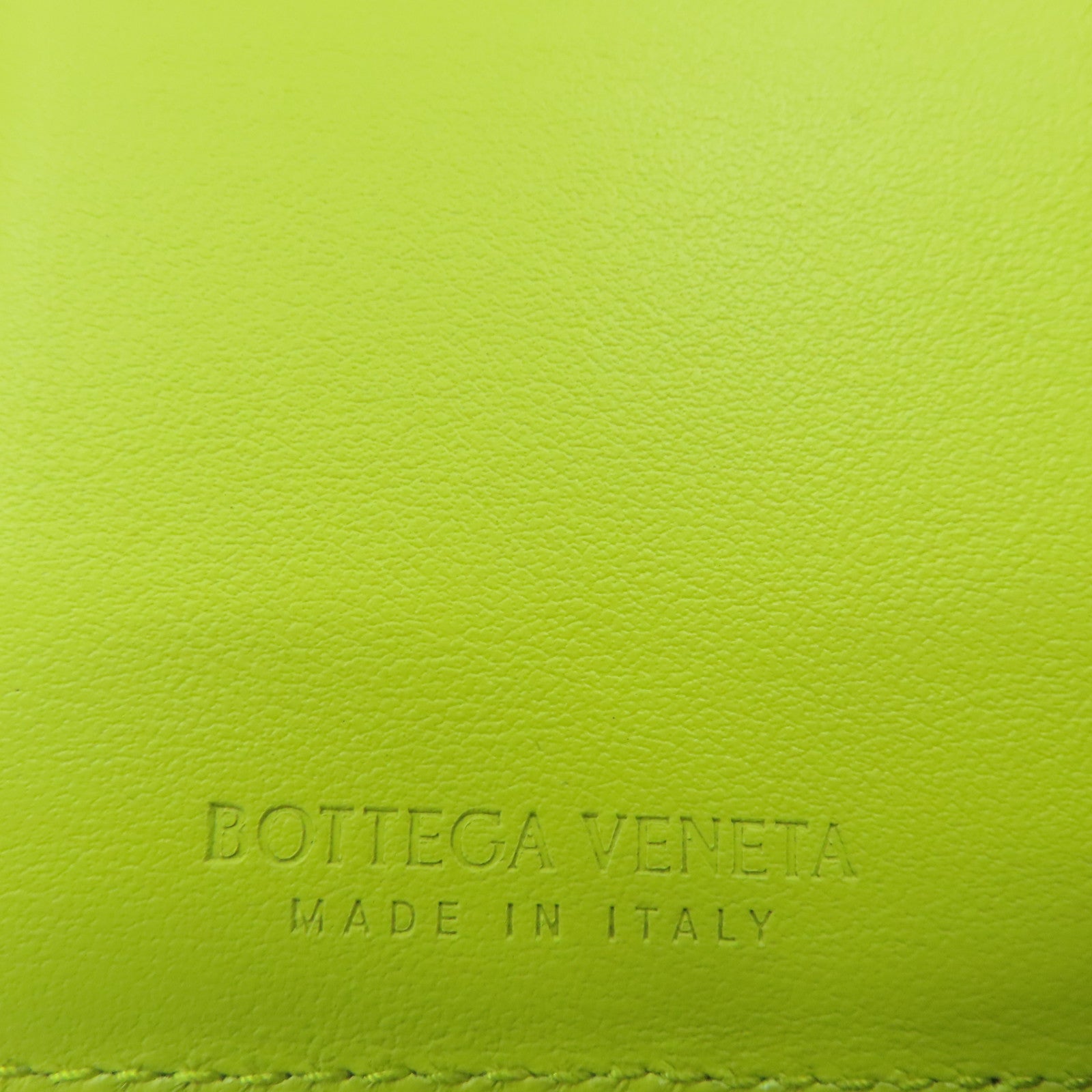 BOTTEGA VENETA 织纹皮革Card Case卡片套牛油果绿色/黄色