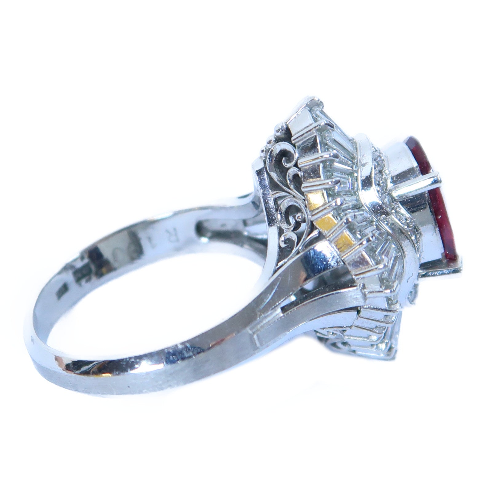 JEWELRY PT900鉑金Ruby Ring 1.90ct紅寶石/1.84鑽石戒指US#7.25