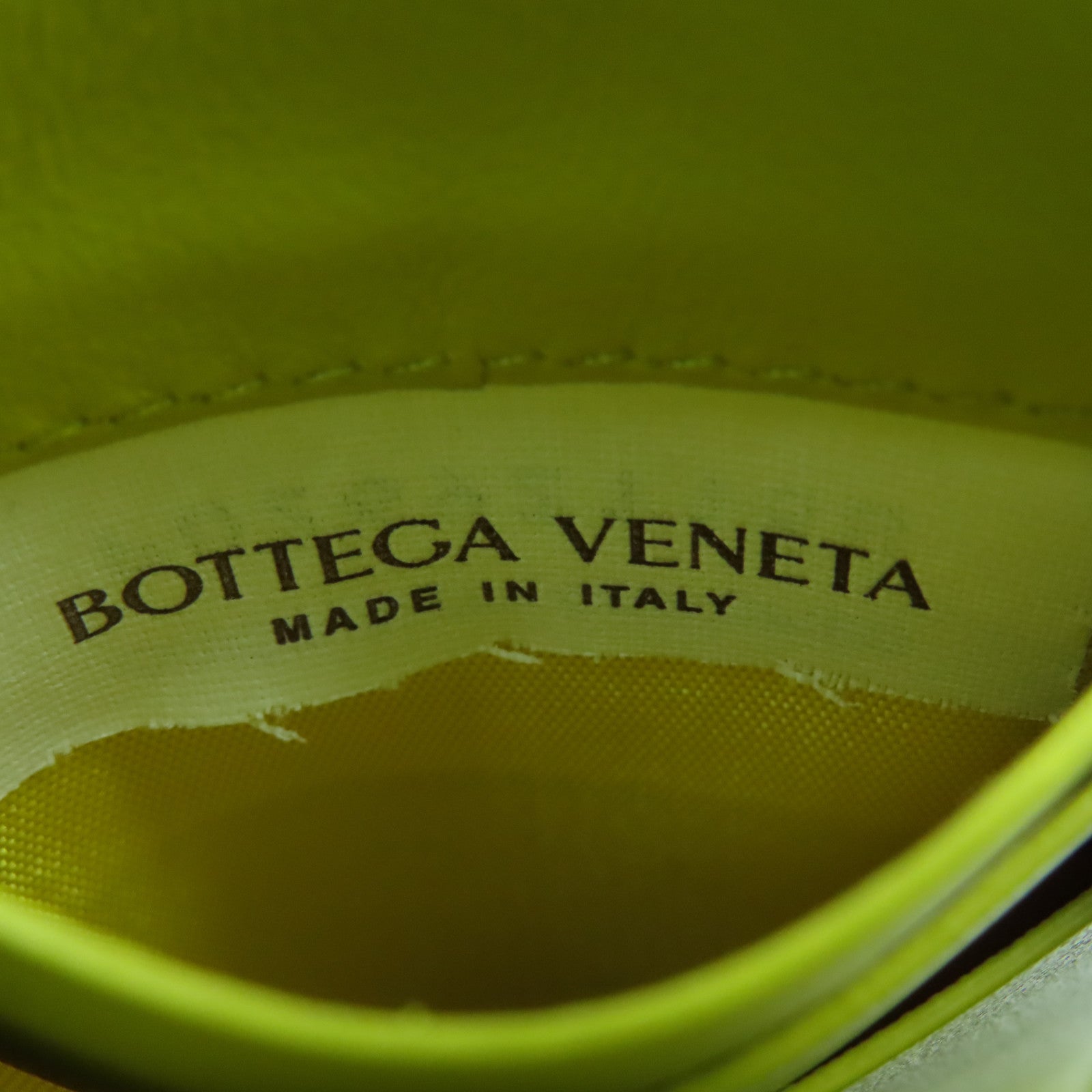 BOTTEGA VENETA 织纹皮革Card Case卡片套牛油果绿色/黄色