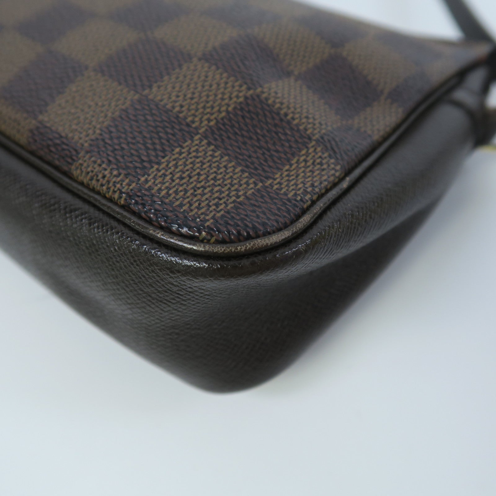 LOUIS VUITTON Damier Ebene Trousse Makeup金扣手挽袋啡色