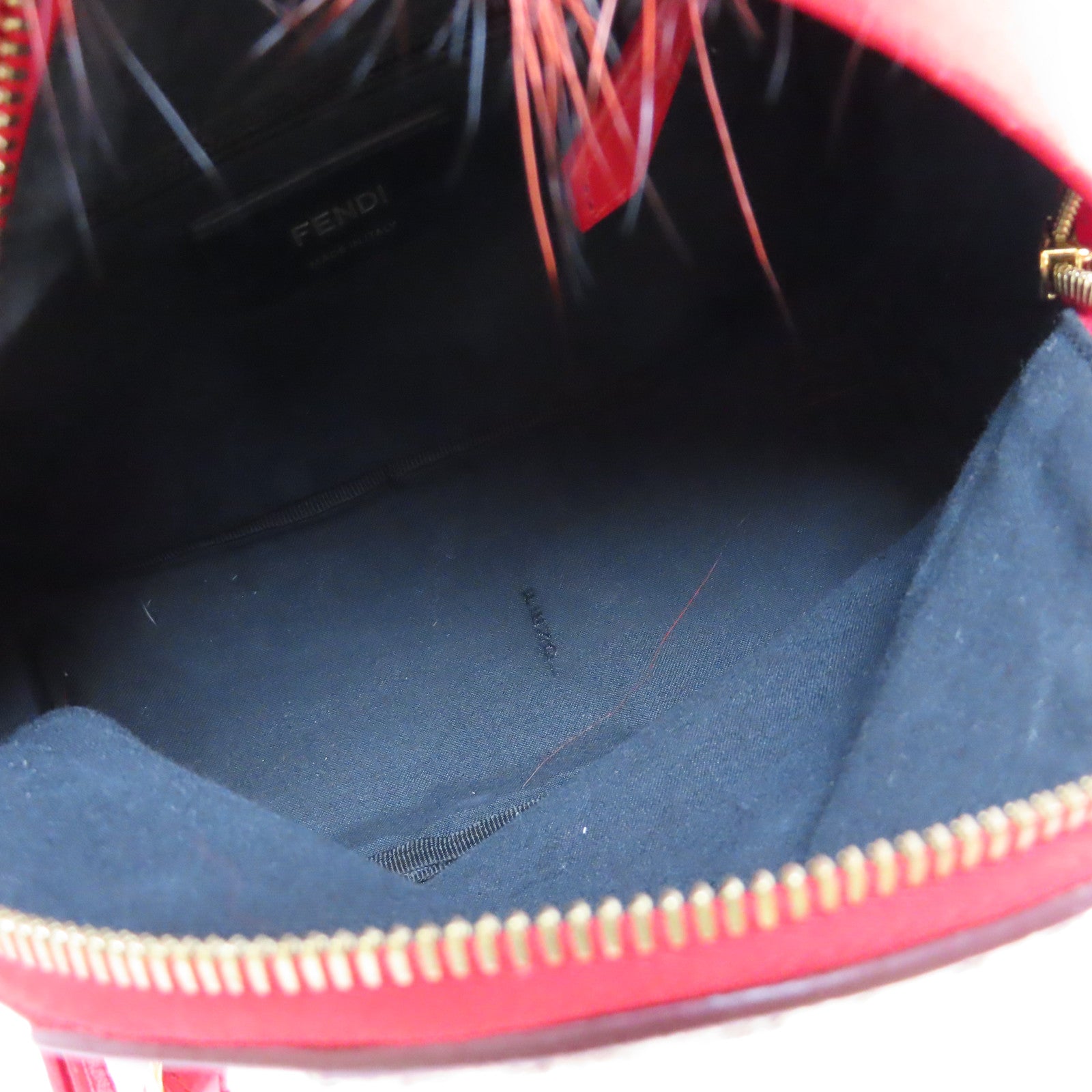 FENDI 帆布Monster Eyes Mini Backpack金扣背包紅色