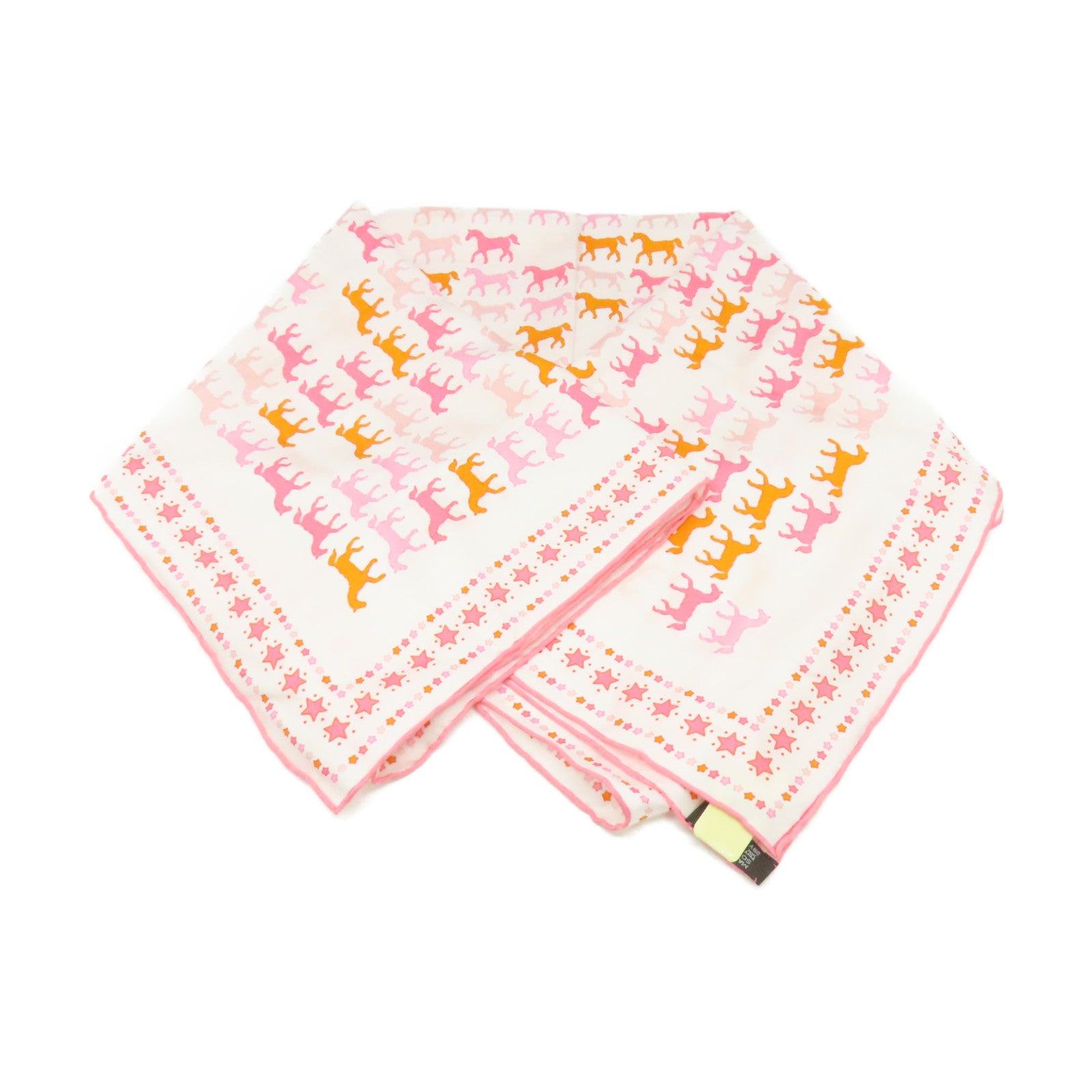 HERMES 【激減優惠】絲質Scarf 90x90絲巾白色/橙色/粉紅色