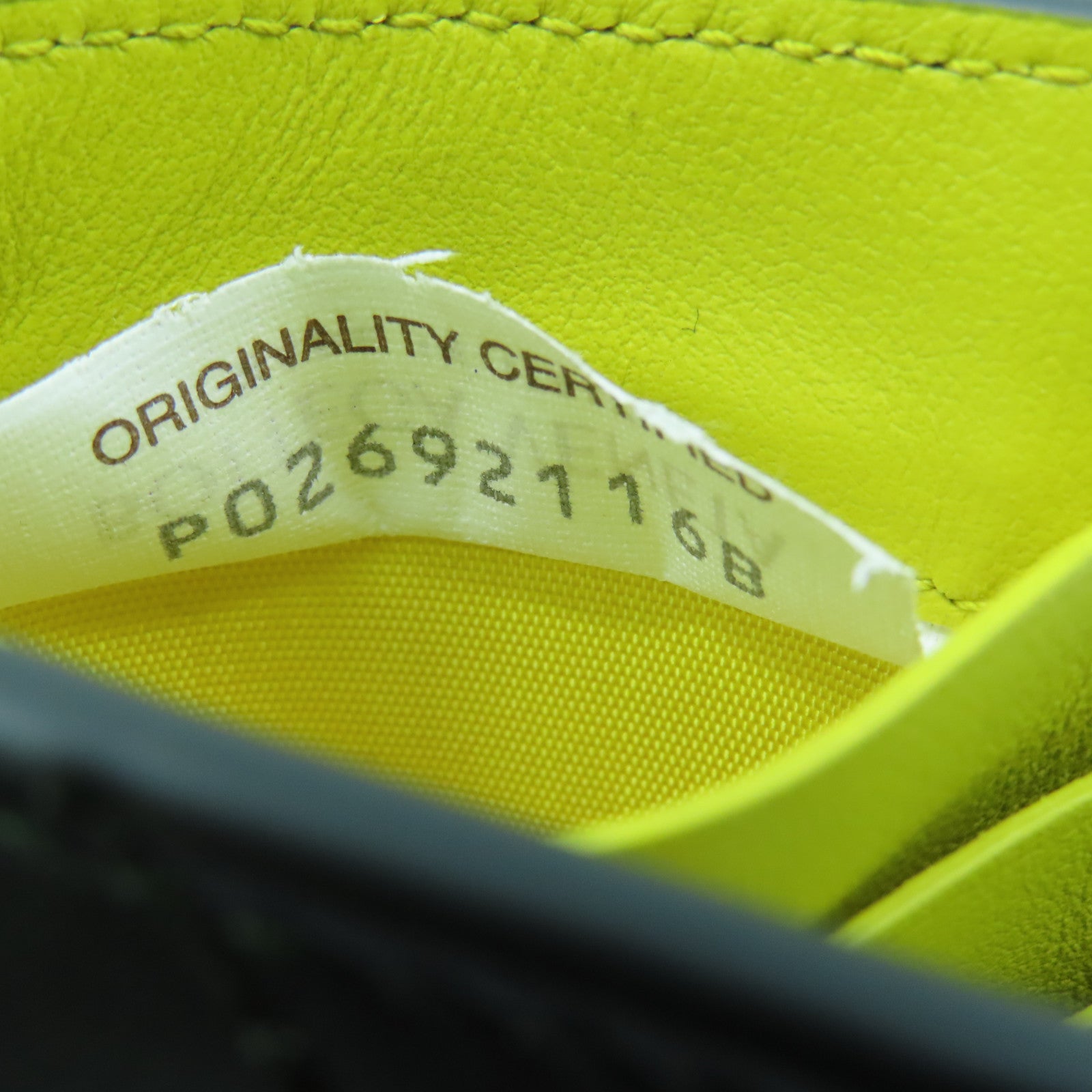 BOTTEGA VENETA 织纹皮革Card Case卡片套牛油果绿色/黄色